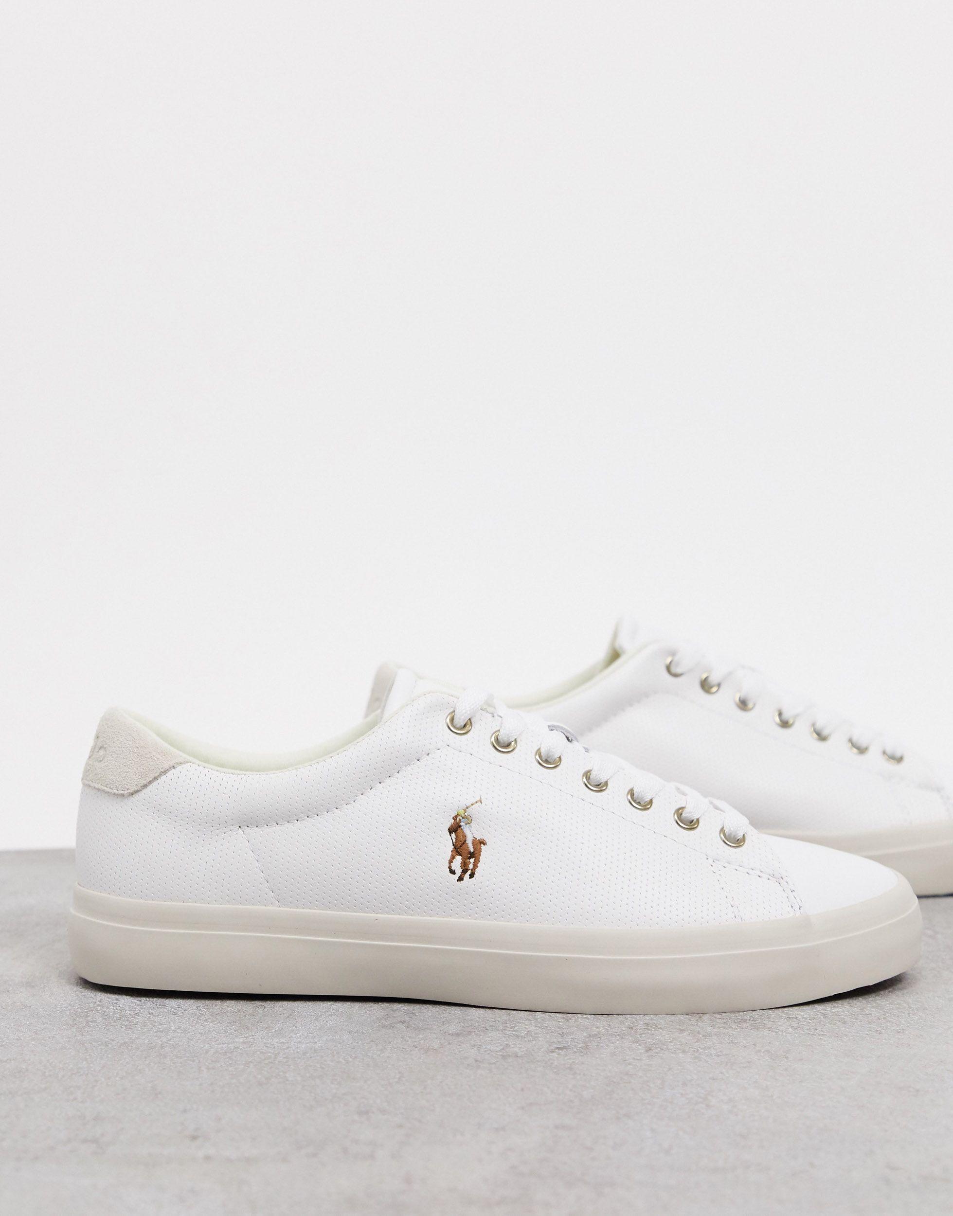 Michelangelo Decision canal Polo Ralph Lauren Longwood Leather Trainer Polo Player Logo in White for  Men | Lyst