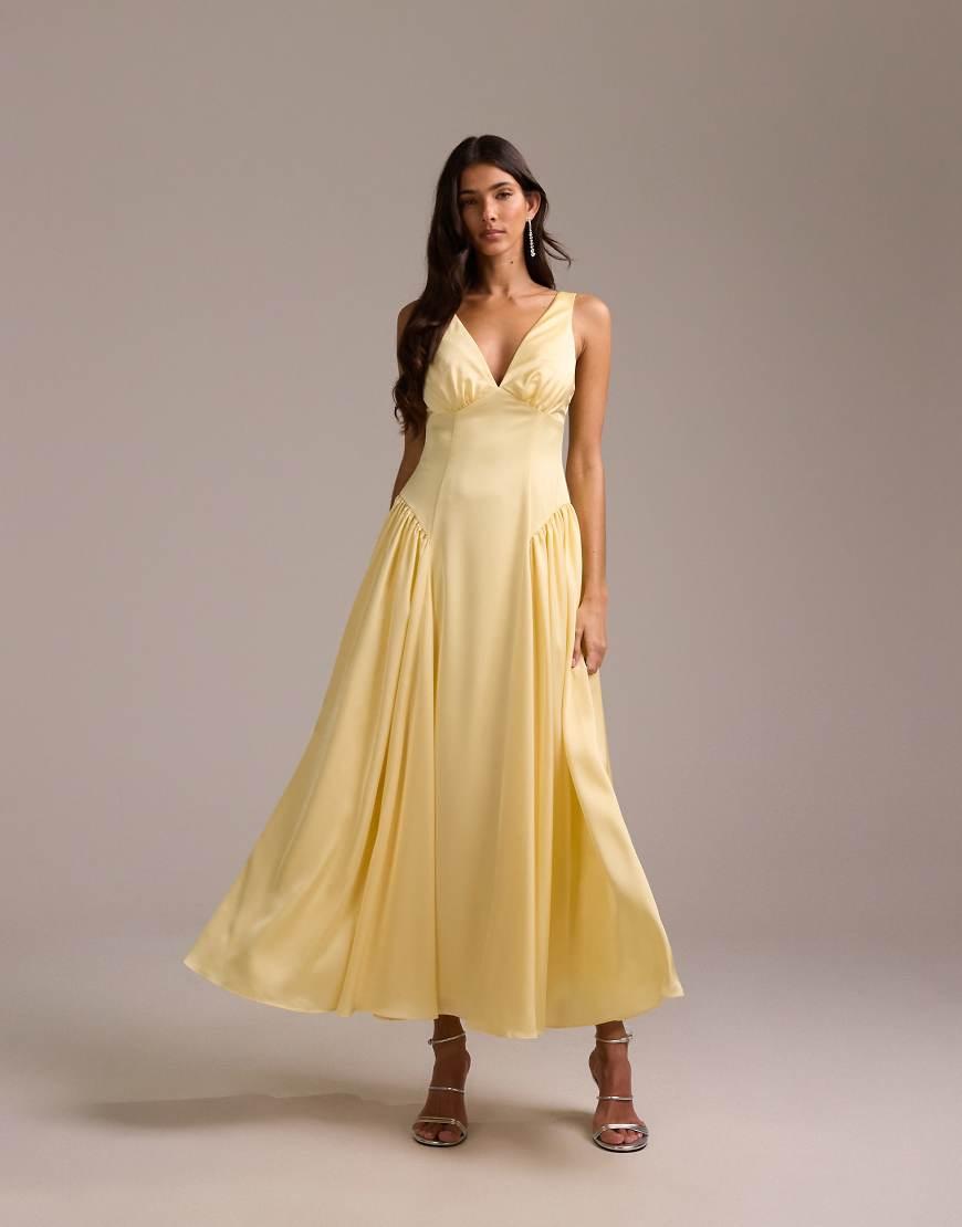 empire waist dress asos QXQYGRZ Summer Empire Waist Split Midi Corset Dresses A Line Puff Sleeve Sundress Casual Lace Up Dress for Women Going Out Black at Amazon Women's Clothing store