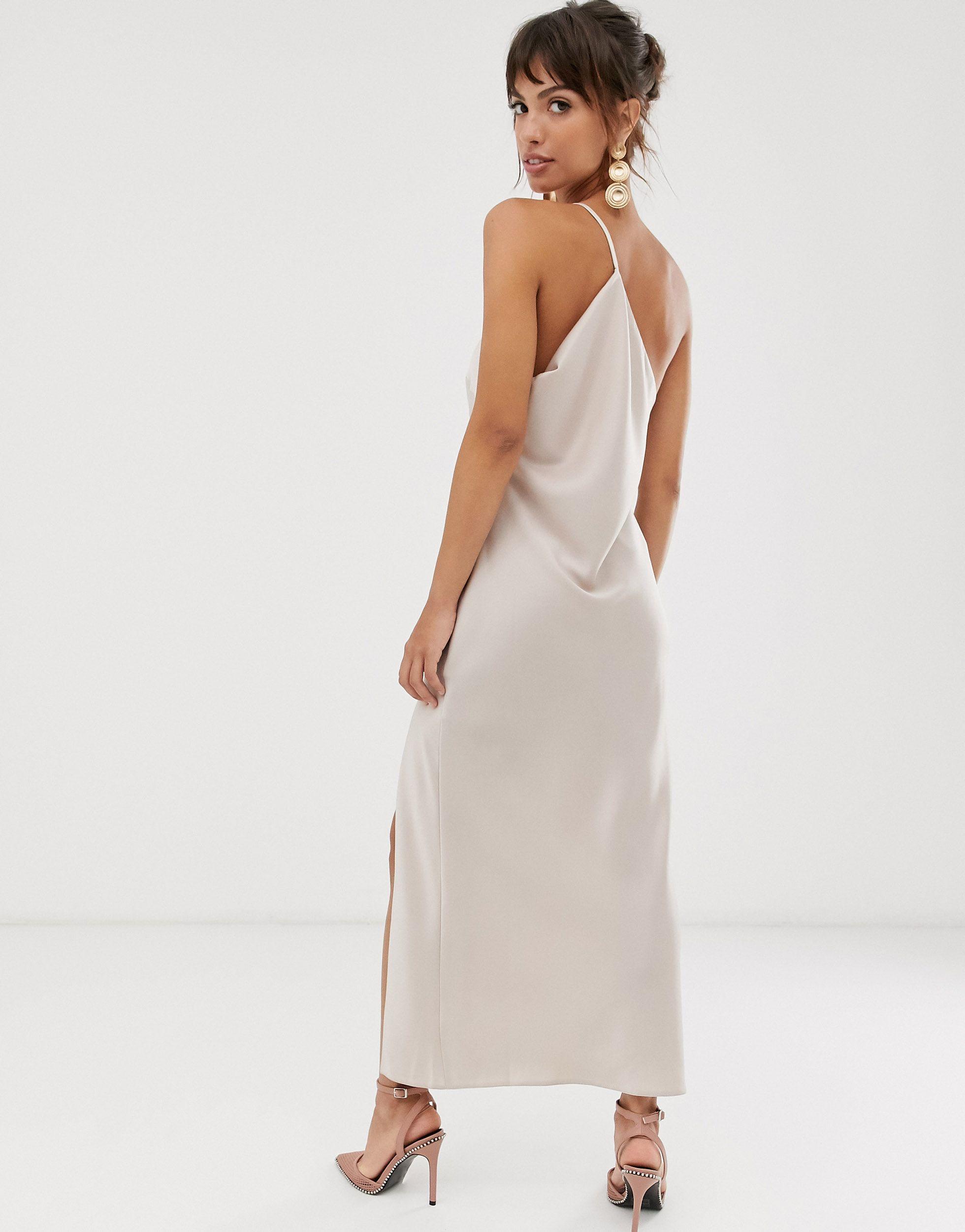 one shoulder midaxi dress