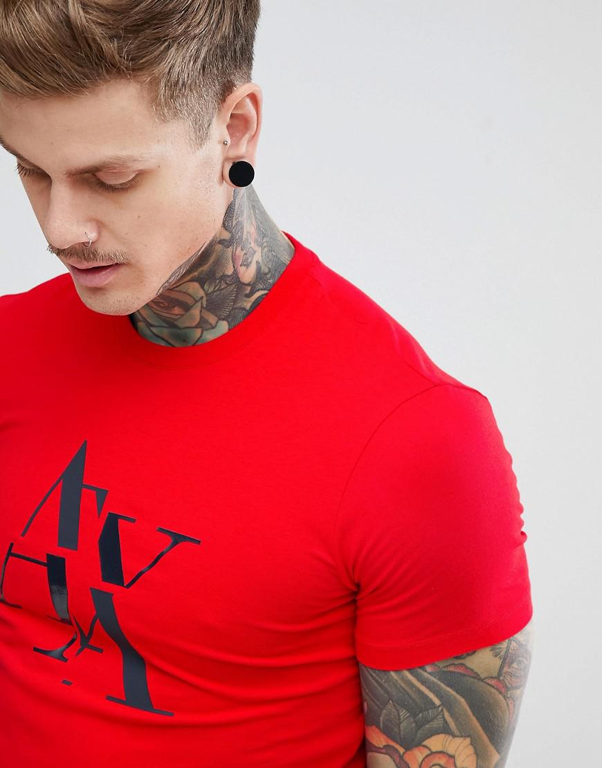 Armani Exchange Fit Ax Logo T-shirt In Red for Men | Lyst