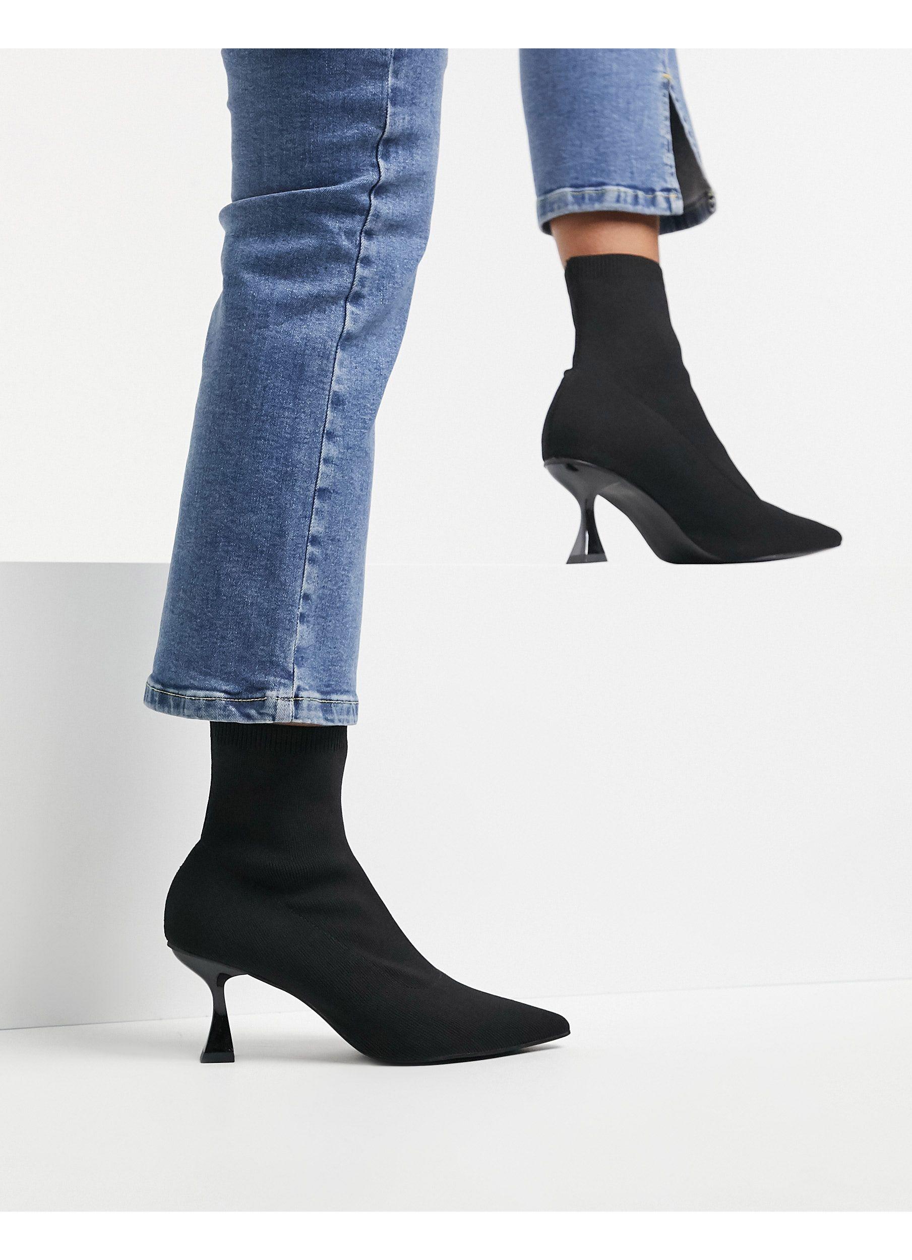 wide width kitten heel booties