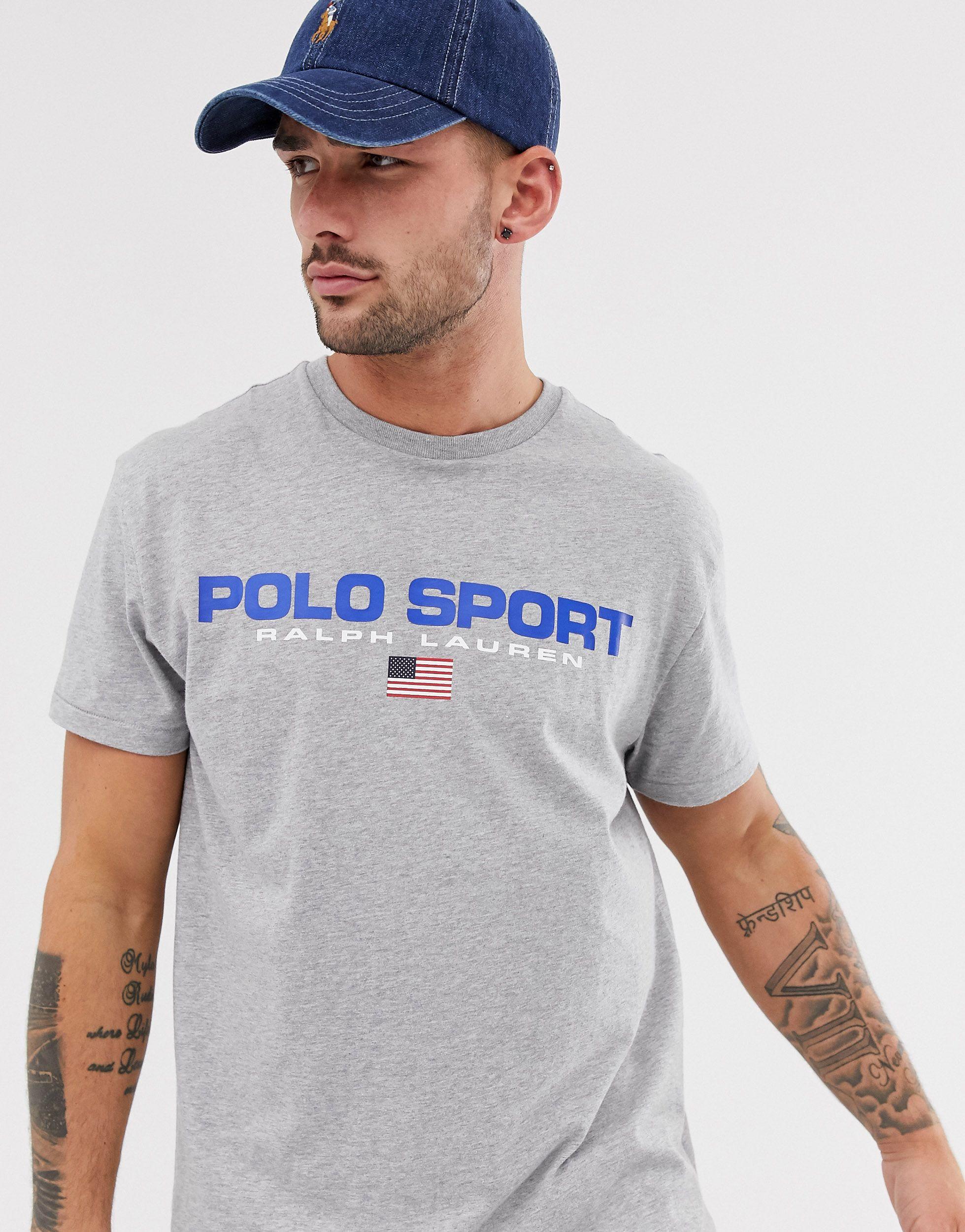 Polo Ralph Lauren Polo Sport Capsule Large Logo T-shirt in Gray for Men |  Lyst