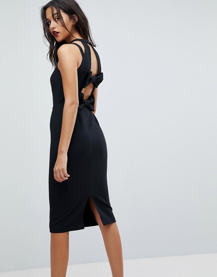 river island black bow dress