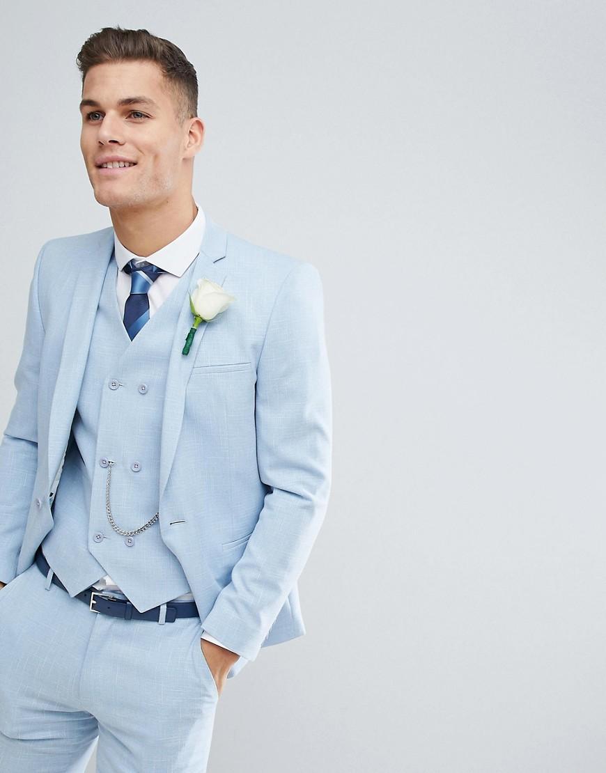 Chaqueta de traje ajustada en azul pastel sombreado con forro estampado  ASOS de Denim de color Azul para hombre | Lyst
