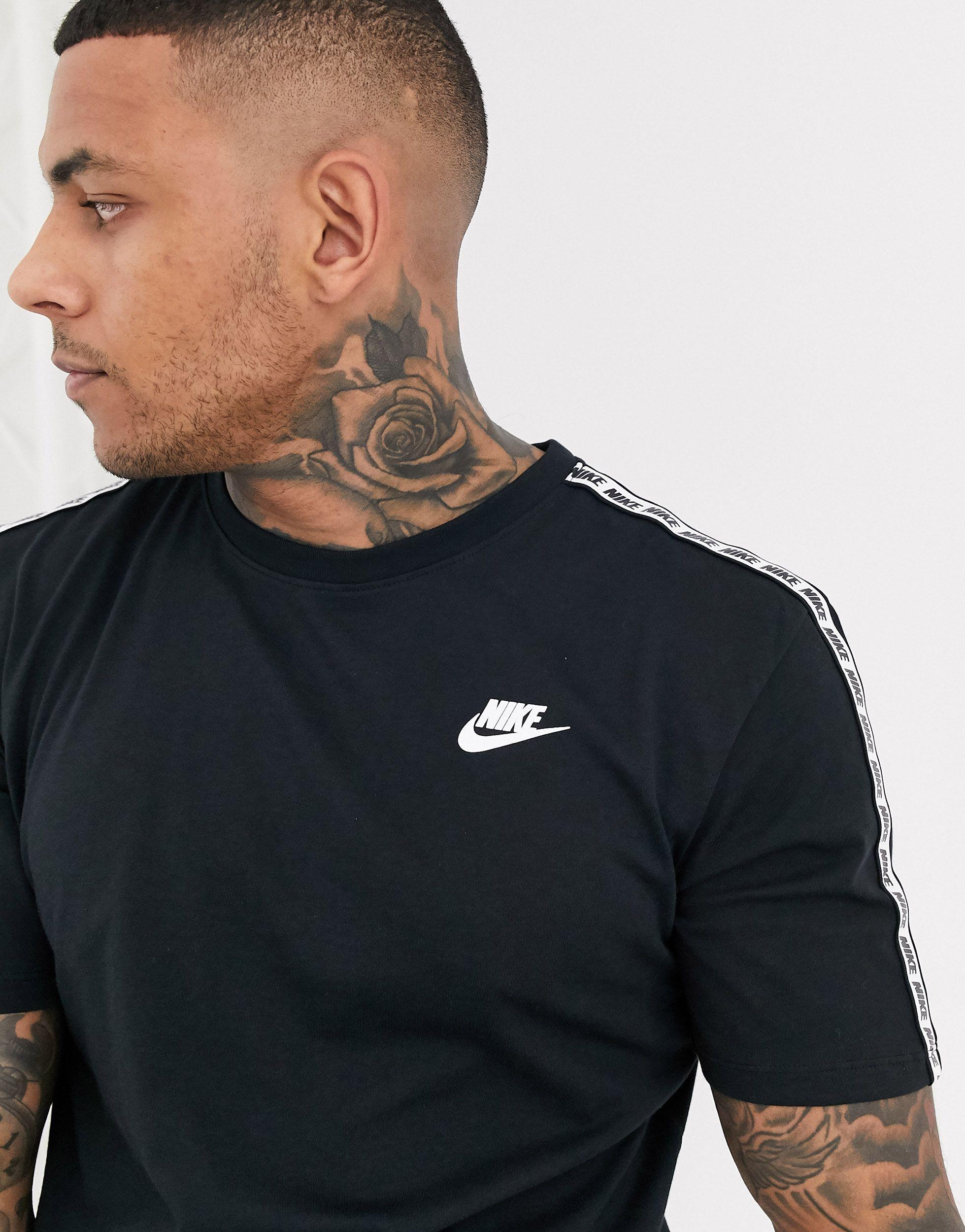 Nike – es T-Shirt mit Logostreifen in Schwarz für Herren | Lyst DE