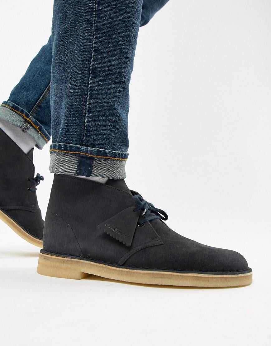 clarks navy suede boots