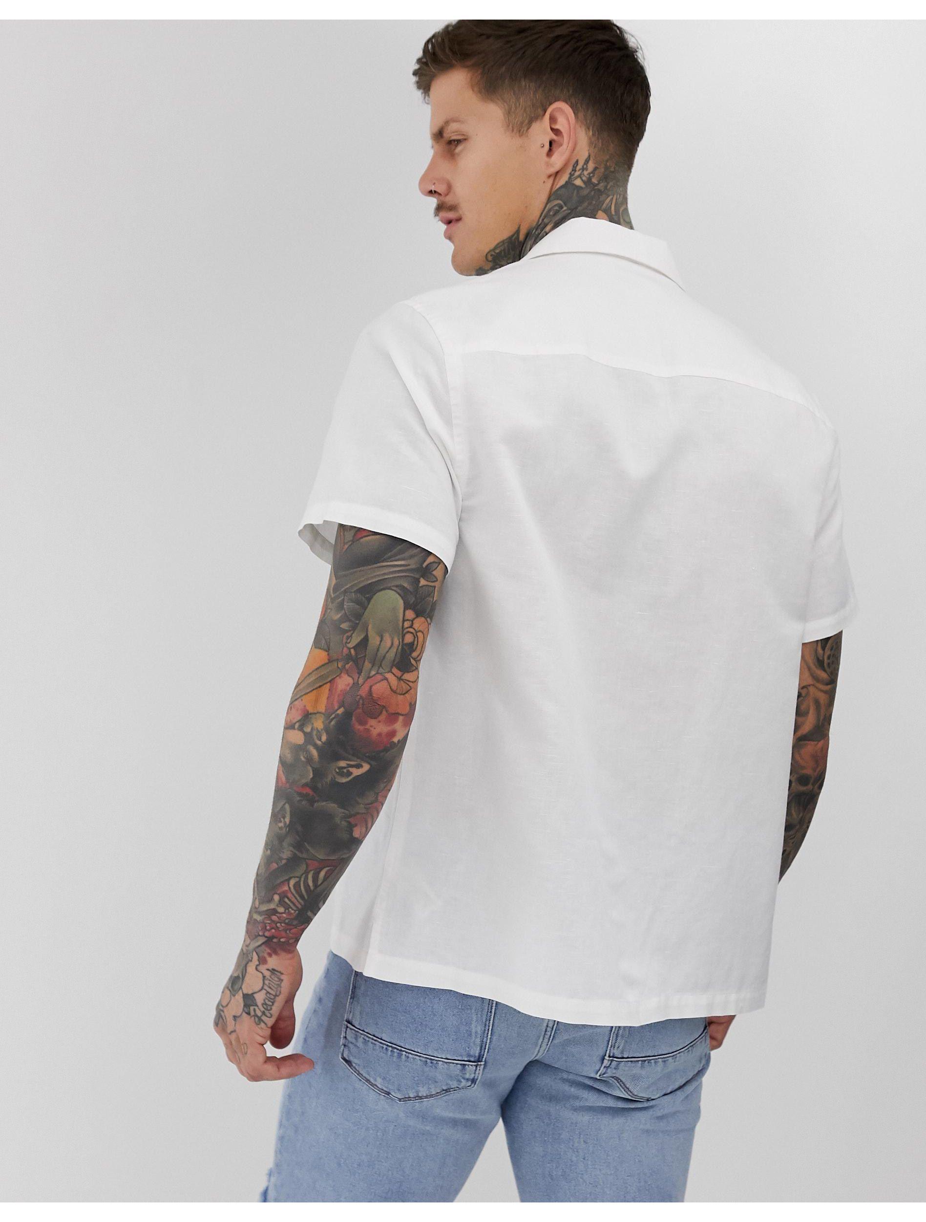 ASOS Oversized Linen Shirt With Revere 