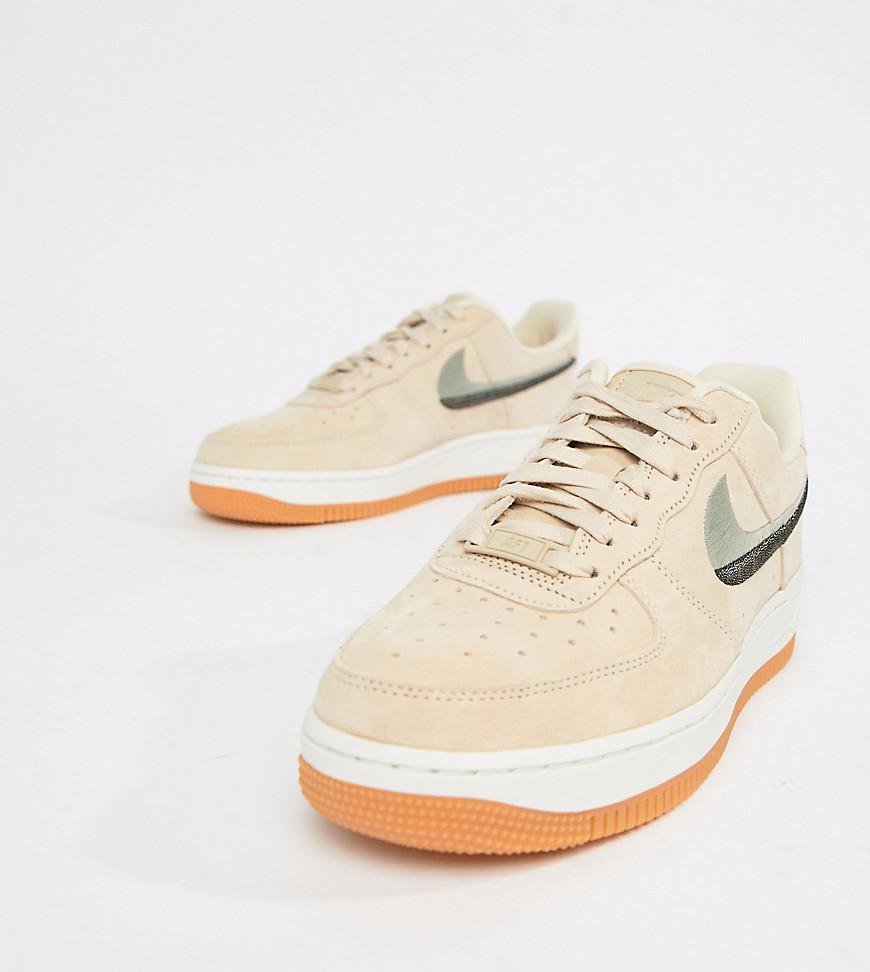 nike peach contrast swoosh air force 1 trainers