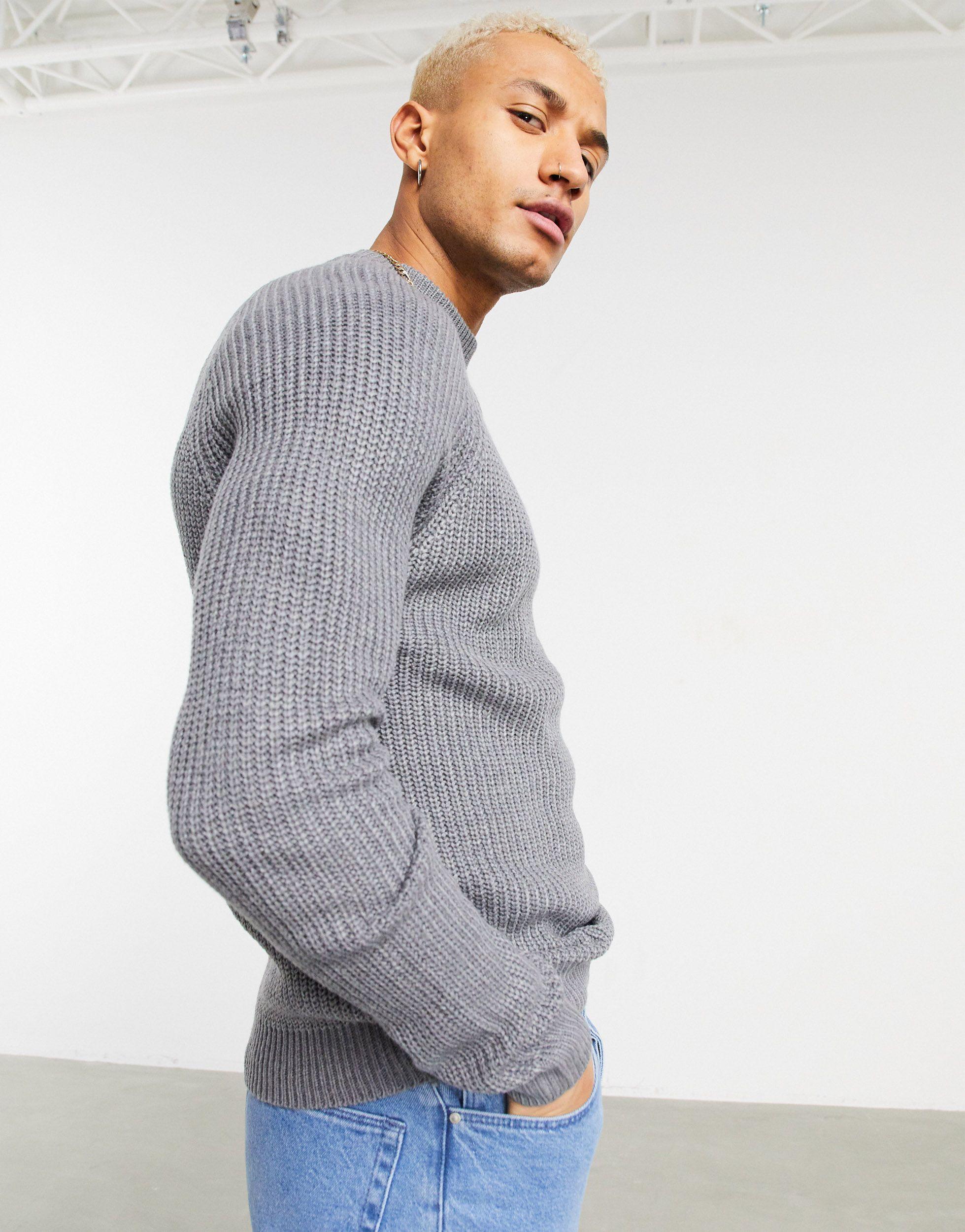 Pull&Bear Mock Neck Sweater in Gray for Men | Lyst