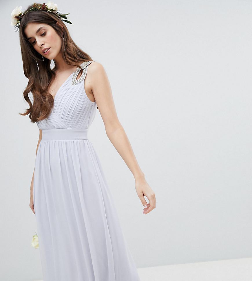 wrap front bridesmaid dress