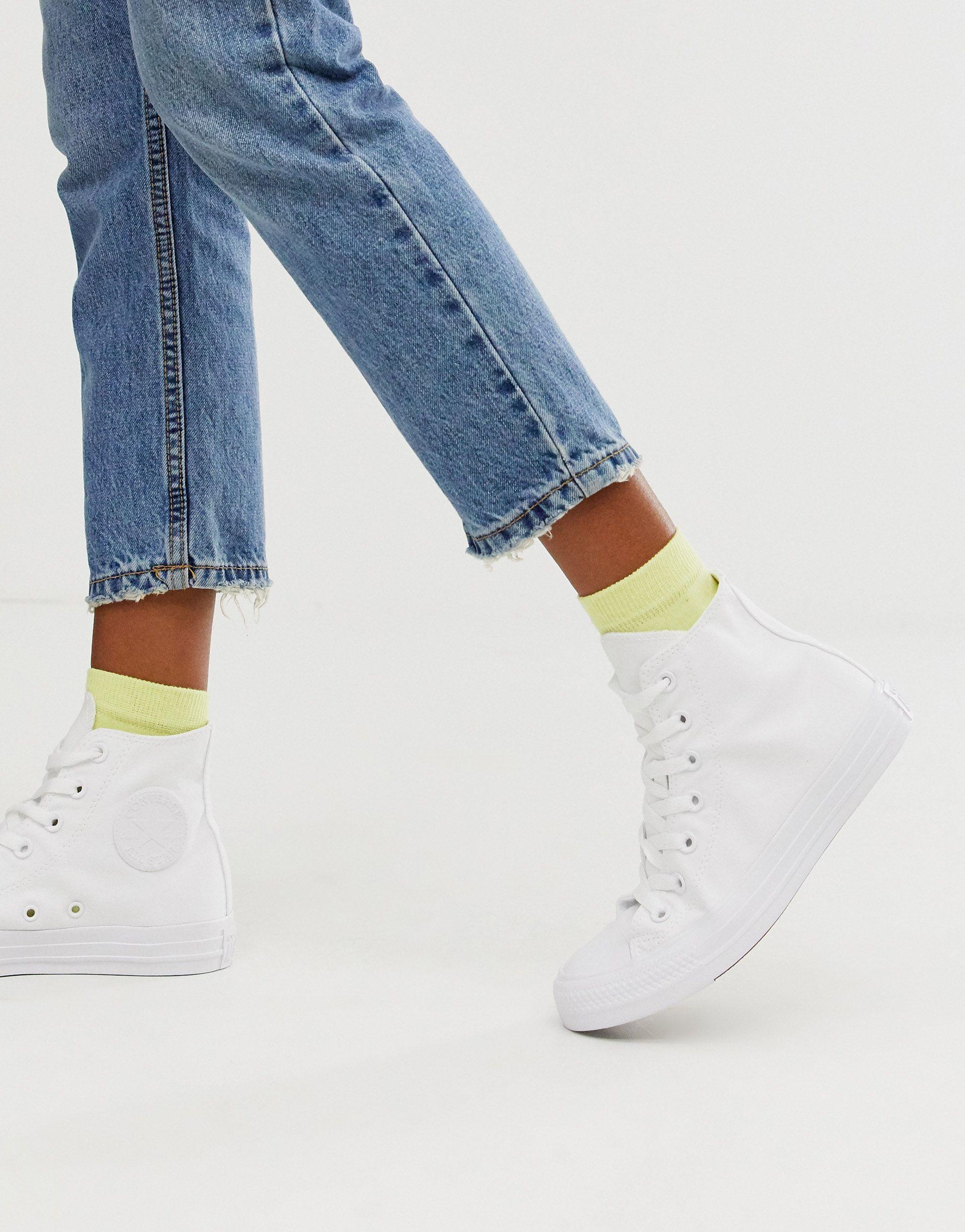 Converse Chuck Taylor Hi Trainers in White | Lyst