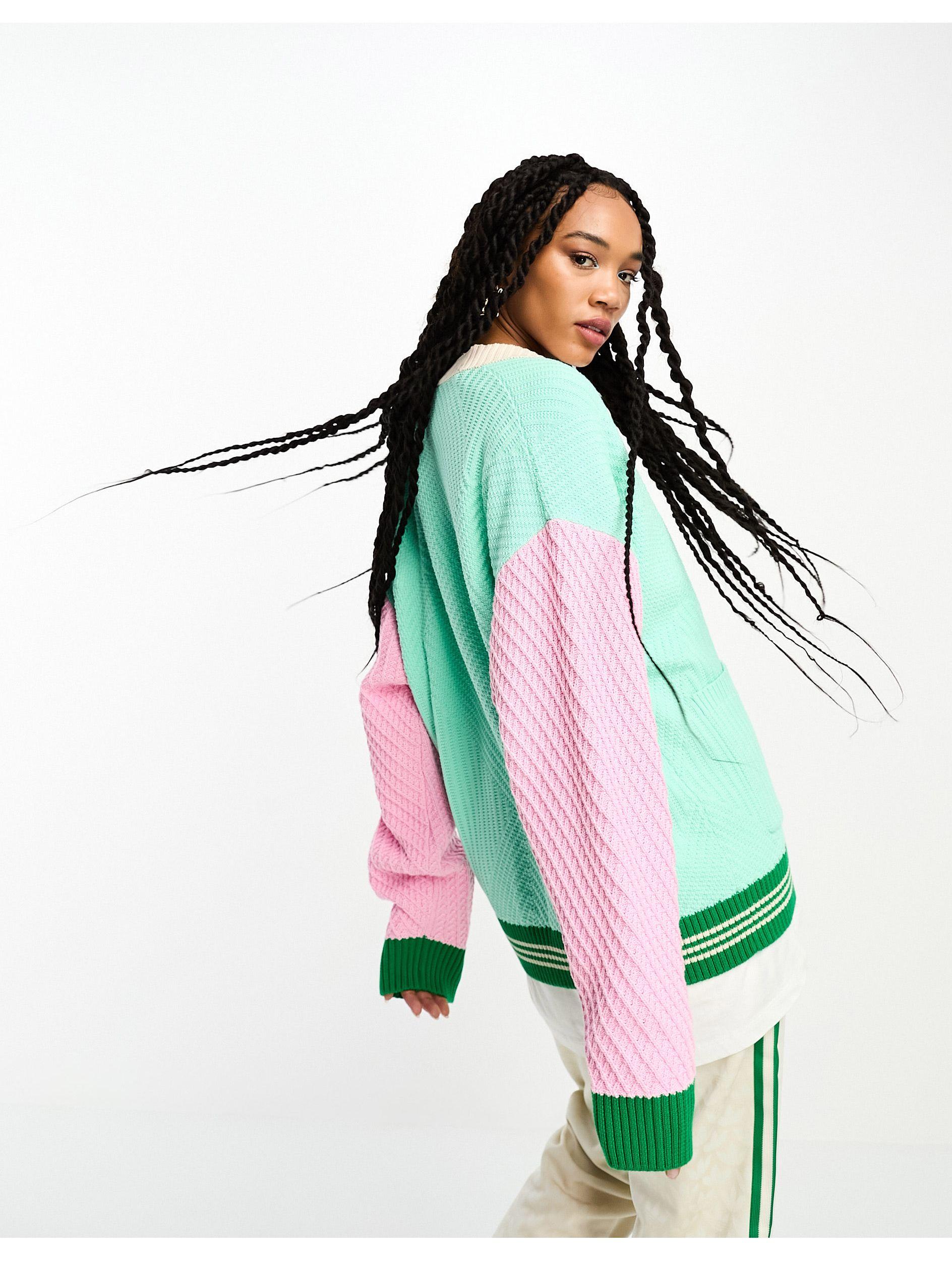 adidas Originals Adicolor 70s Colourblock Cardigan in Green Lyst UK