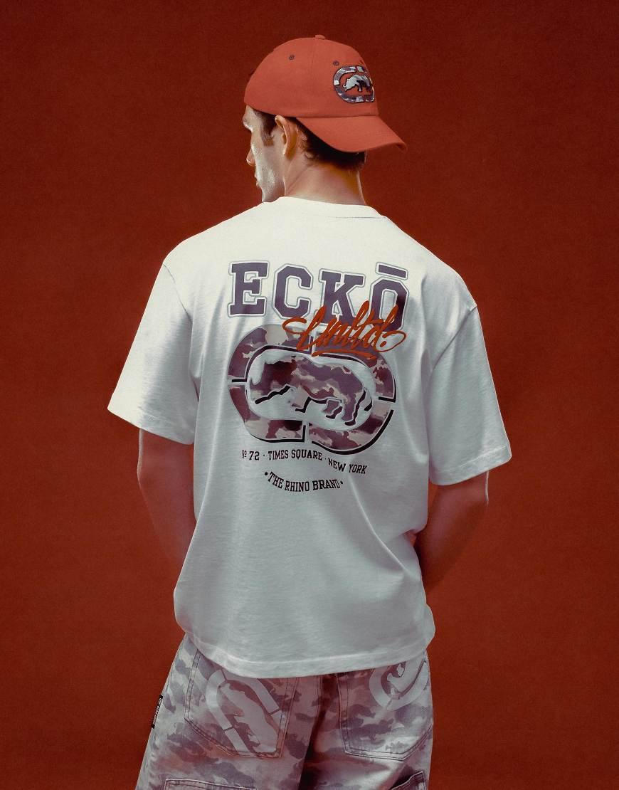 Bershka Ecko Unltd Short Sleeve T-shirt in White for Men | Lyst UK