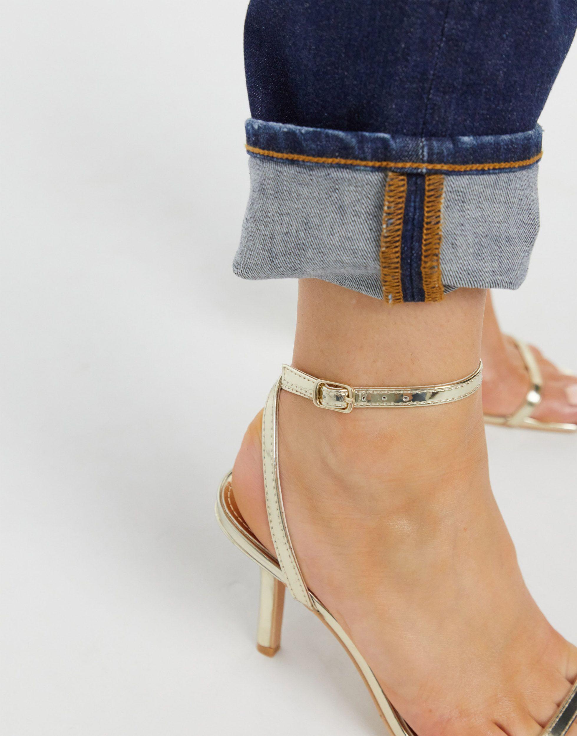 gold barely there sandals