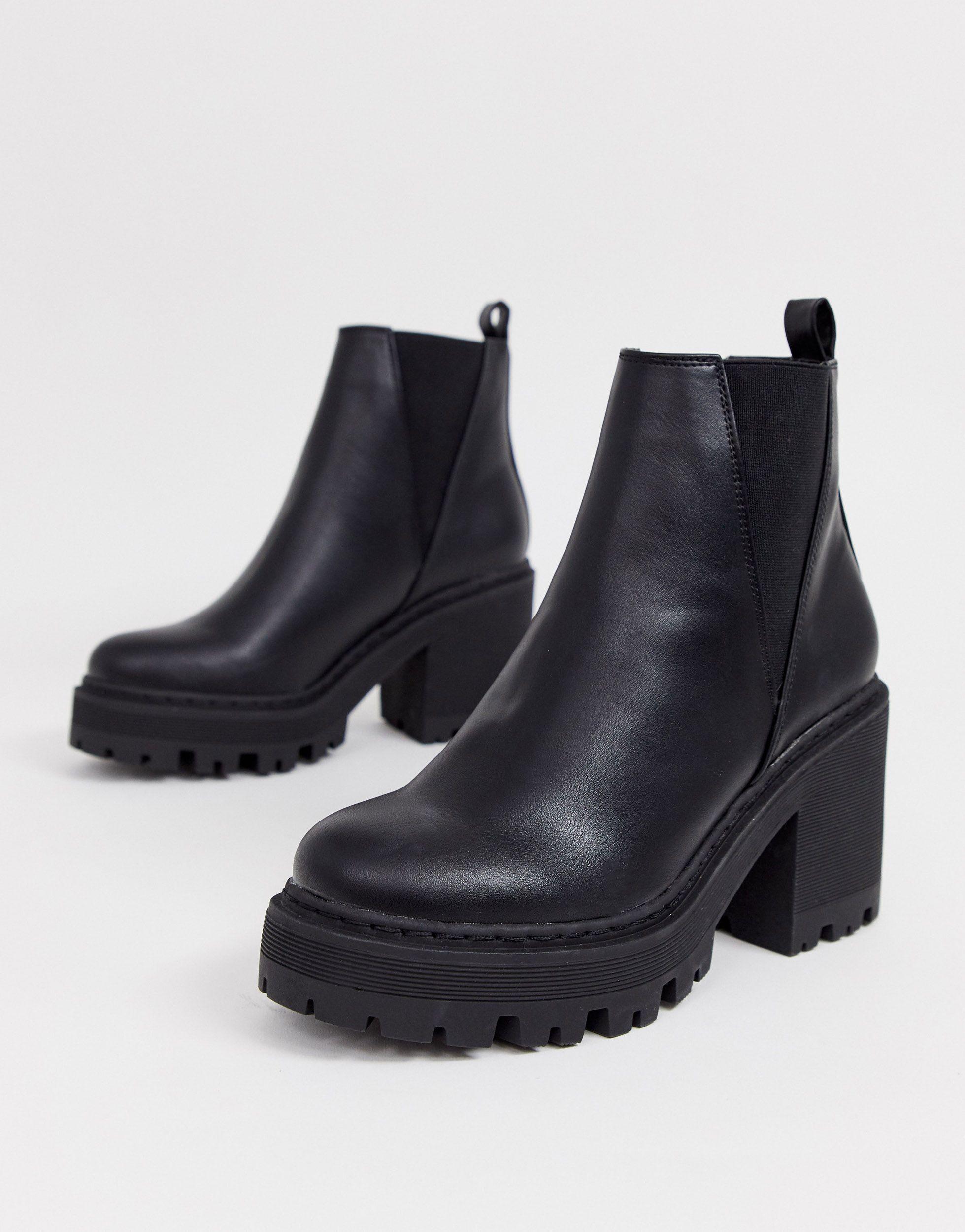 Truffle collection chunky heeled chelsea cheap boots