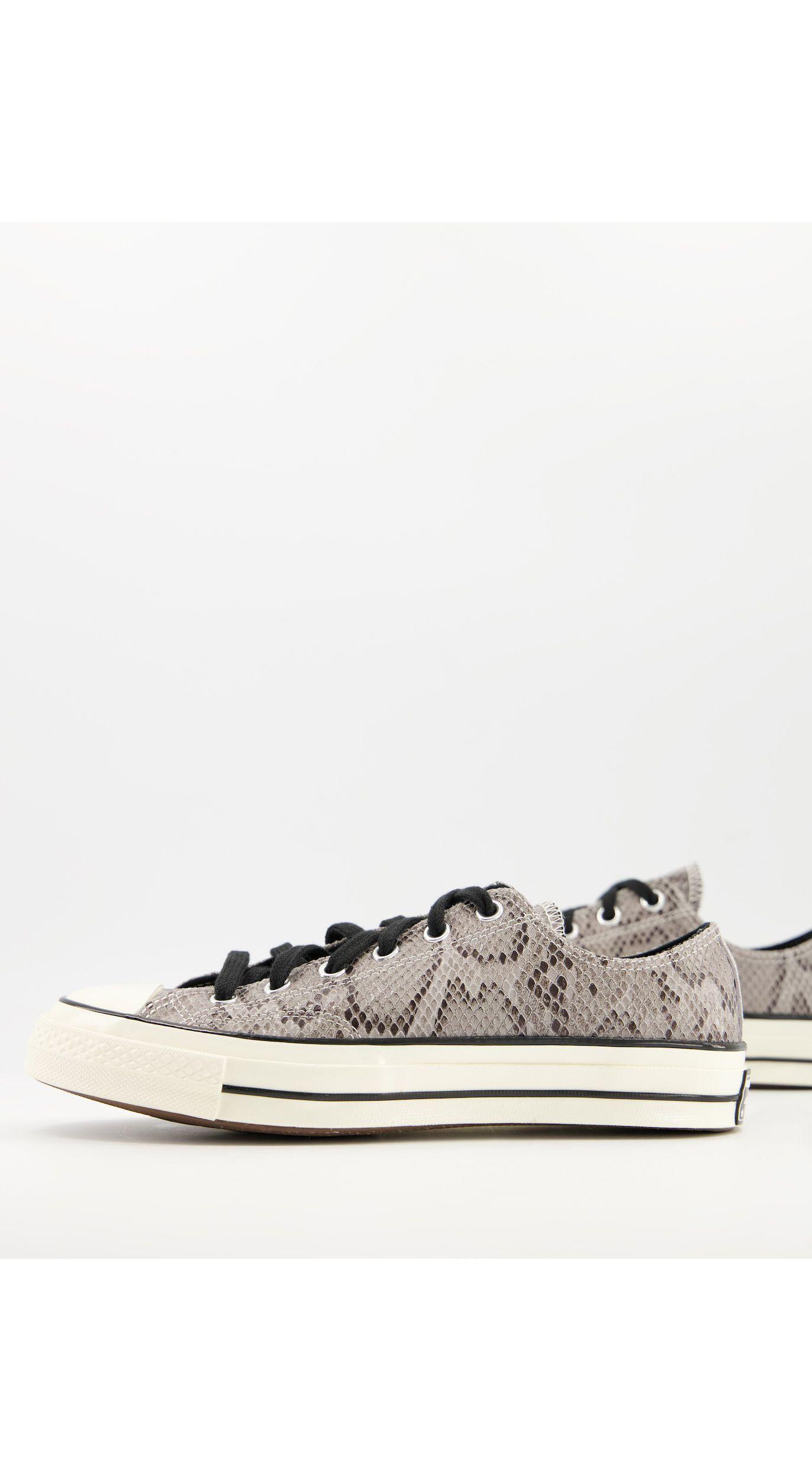 Converse Chuck 70 Ox Archive Reptile Leather Trainers in Gray for Men | Lyst