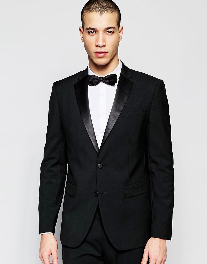 Lyst - Asos Skinny Tuxedo Suit Jacket In Black in Black for Men