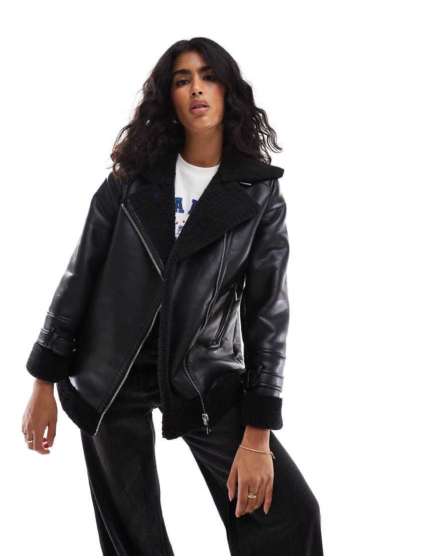 Crop Stradivarius Giacca Invernale Giubbotto Ecopelle Donna ONLY