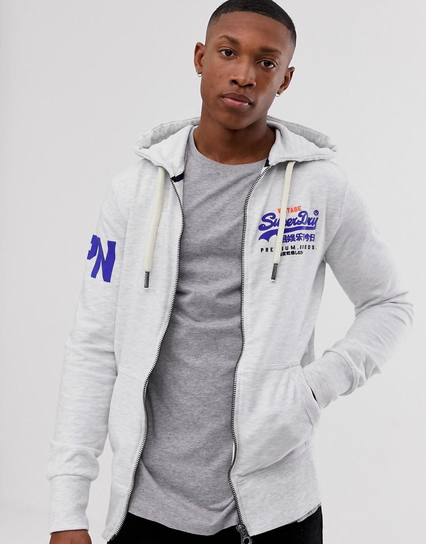 superdry grey zip hoodie
