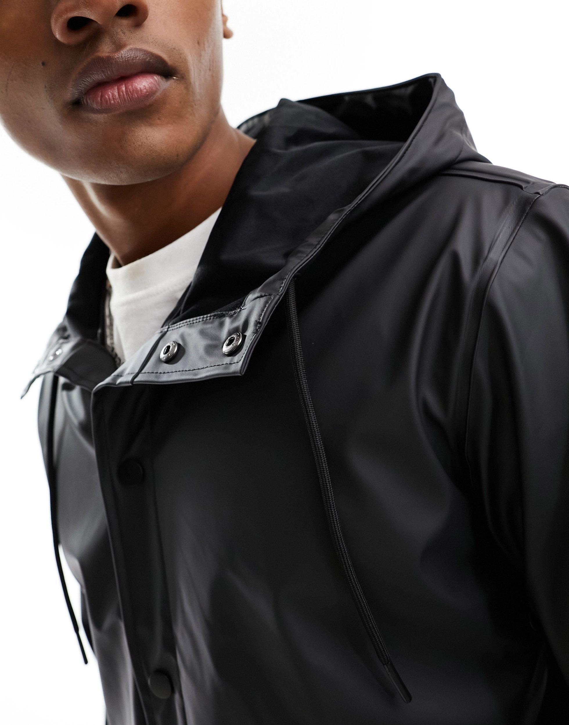 Jack Jones Essentials Rain Resistant Rain Coat in Black for Men Lyst Australia