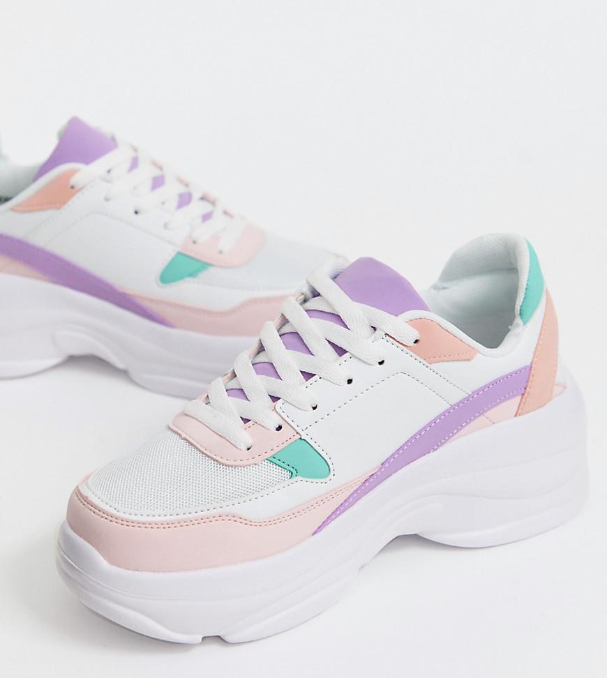 New Look Multicoloured Pastel Chunky Sole Trainers | Lyst