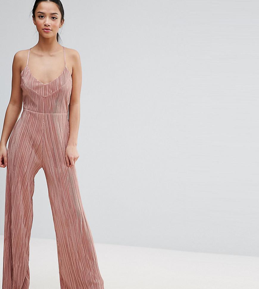 pink plisse jumpsuit