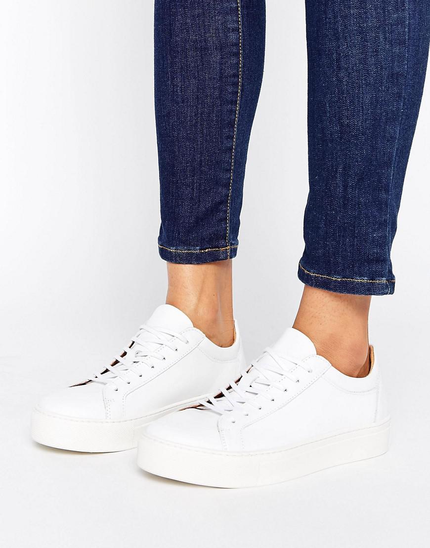 SELECTED Leather Femme Donna Sneaker in White - Lyst
