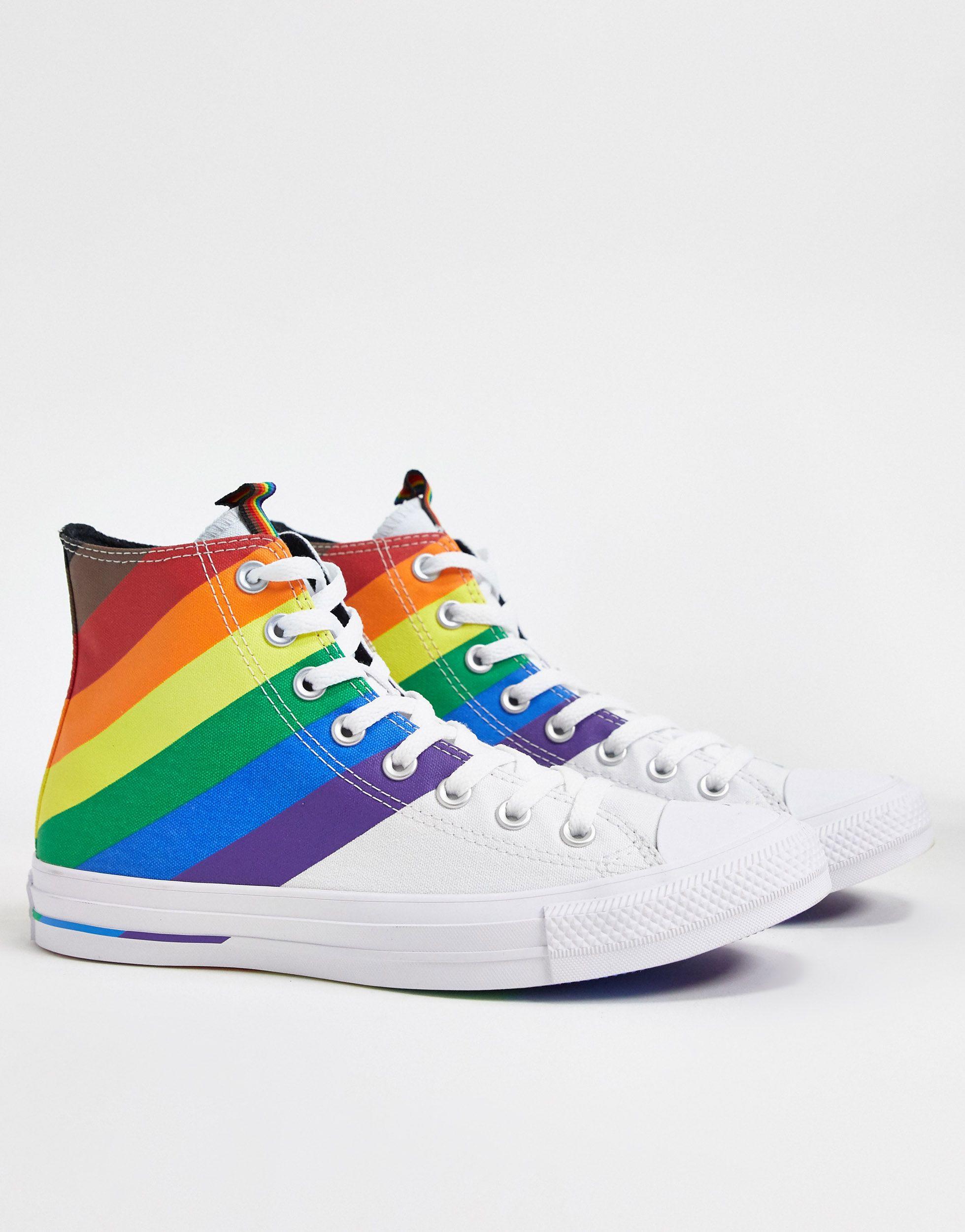 Chuck taylor all star - Sneakers alte bianche e arcobaleno di Converse in  Bianco | Lyst