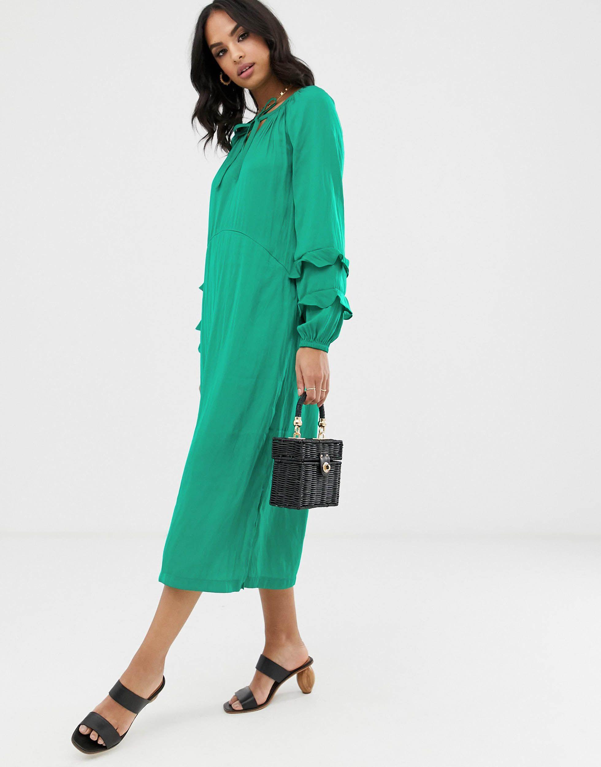 green floaty maxi dress