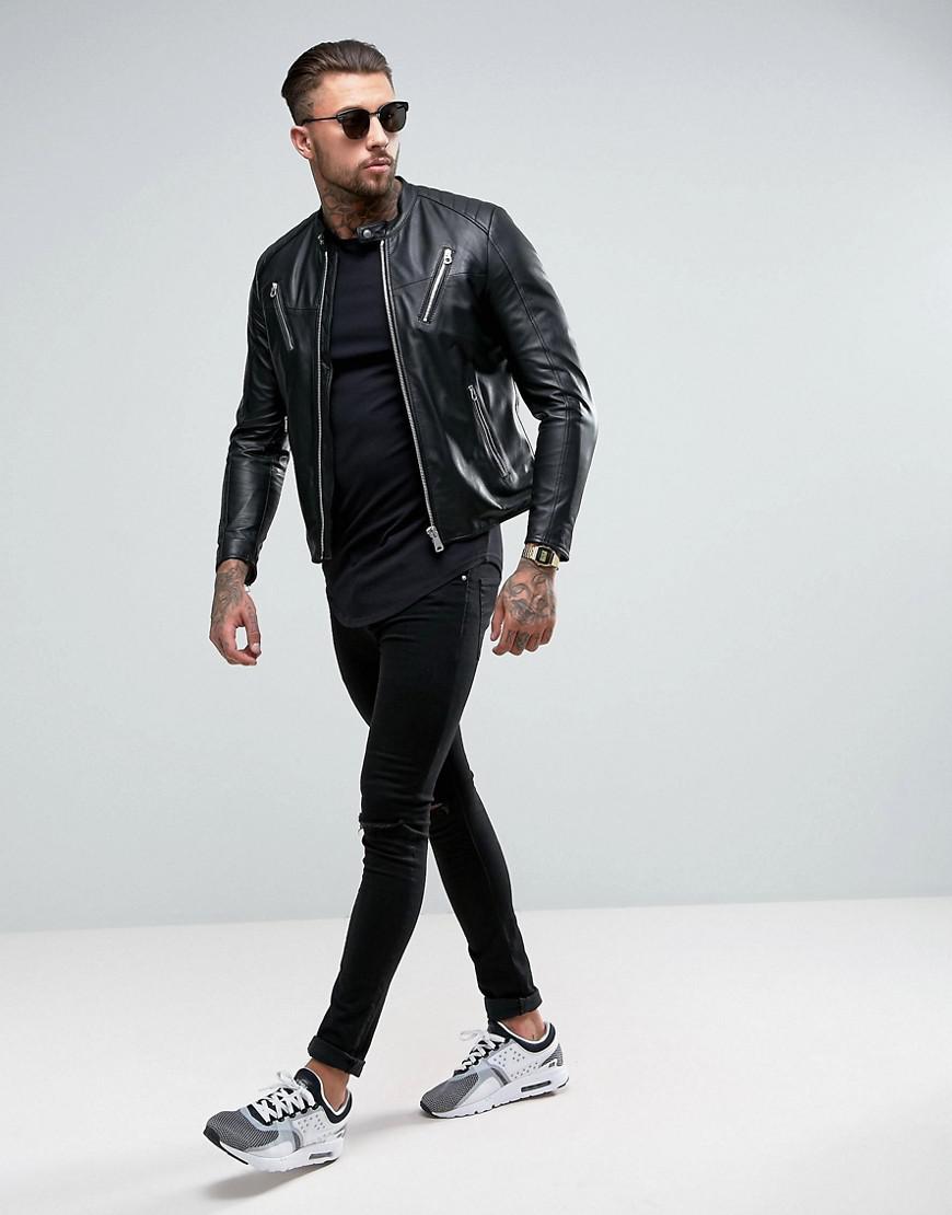 replay black quilted jacket