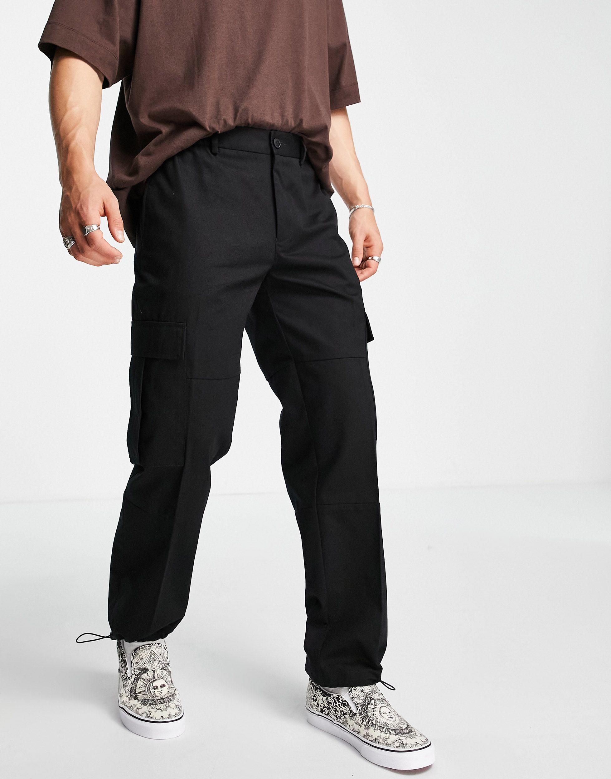 Topman Smart Pants With Wide Stripe In Gray | ModeSens
