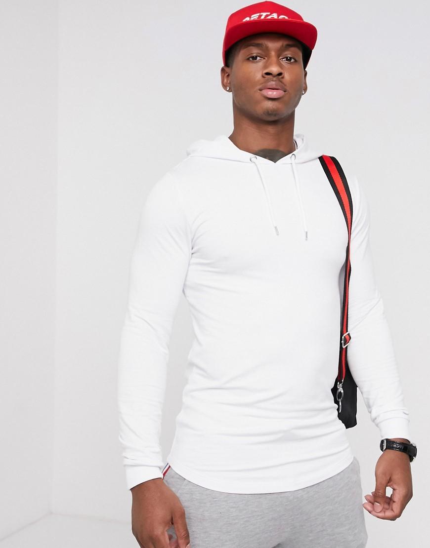 longline muscle fit hoodie