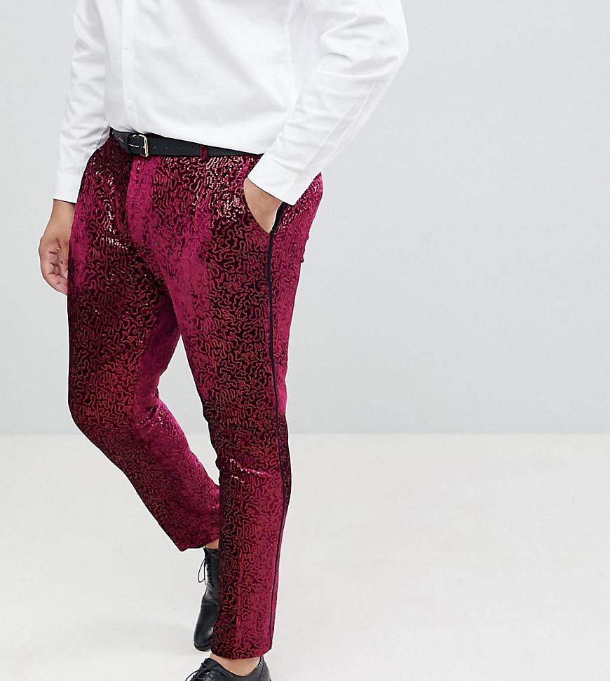 red sequin trousers
