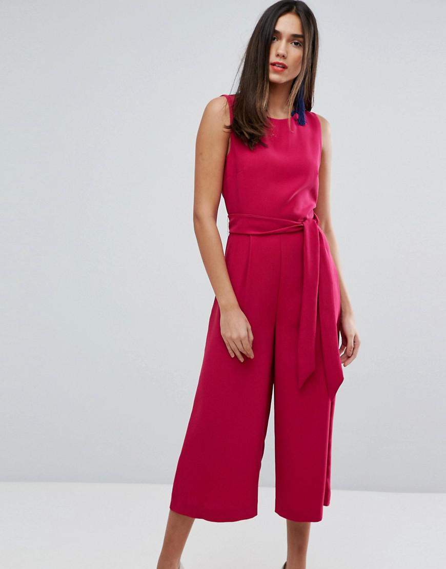 Goed ballet Ontrouw Warehouse Open Back Culotte Jumpsuit in Pink | Lyst