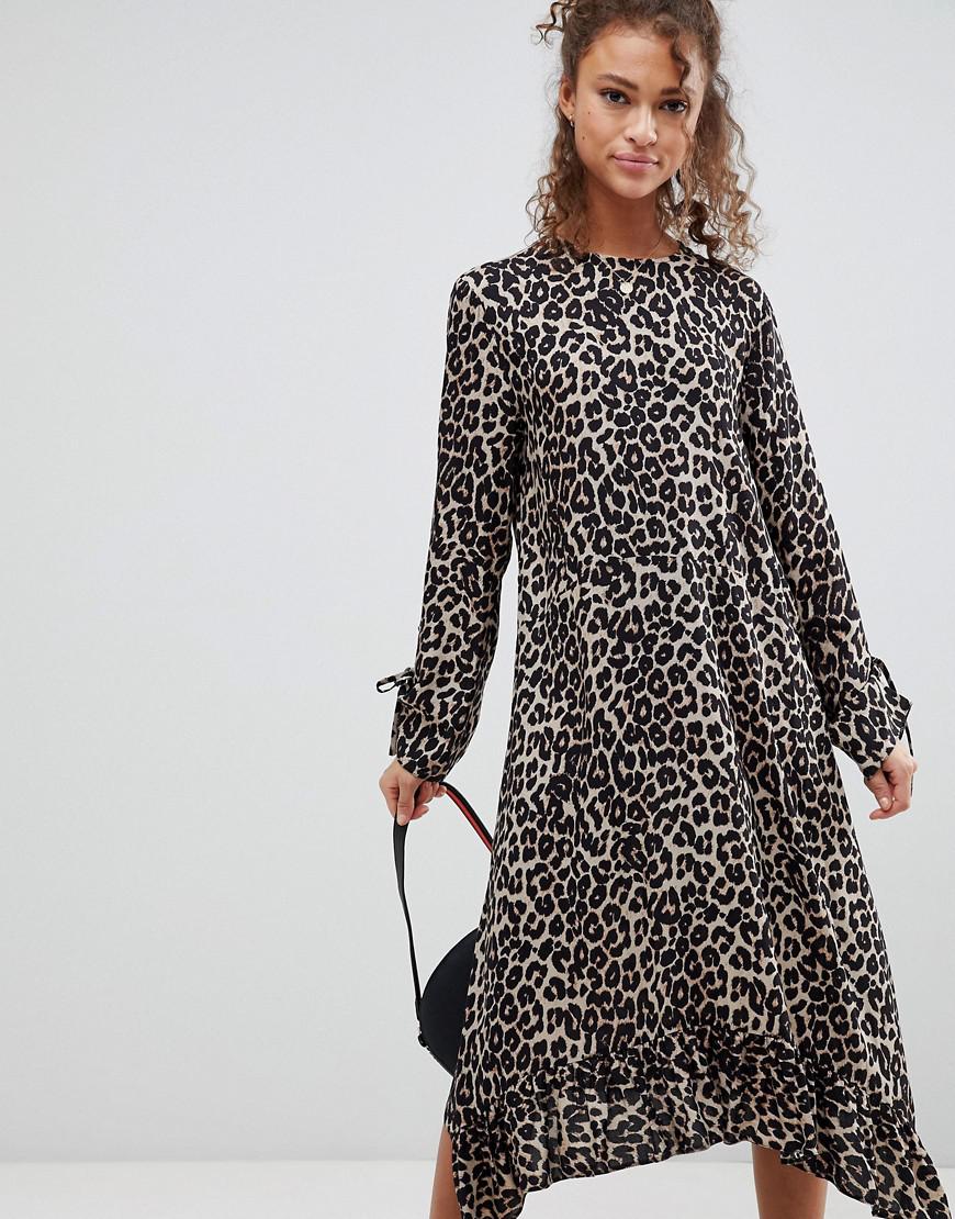 asos leopard midi dress