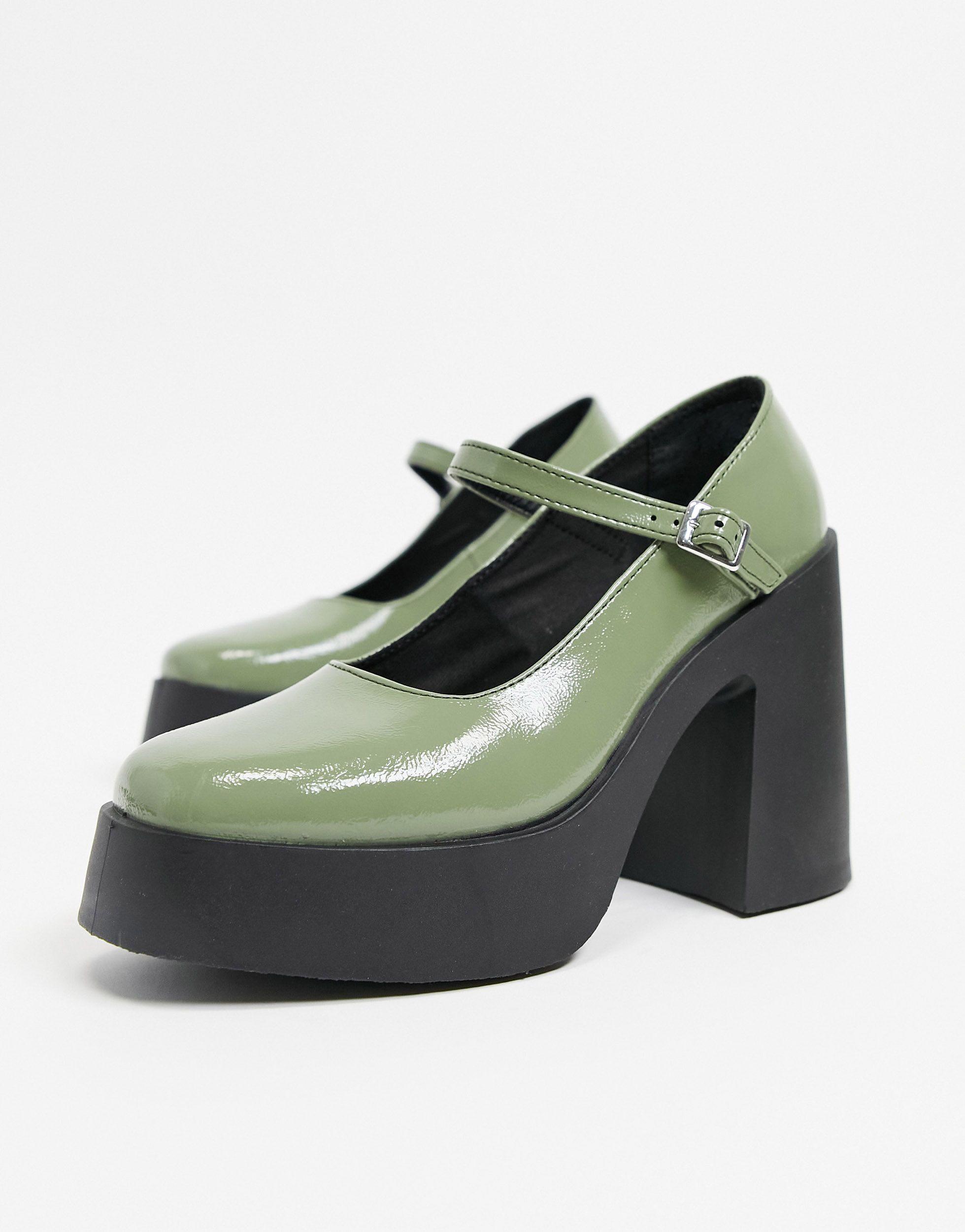 ASOS Polar Robuste Mary Jane Pumps mit hohem Absatz in Grun Lyst DE