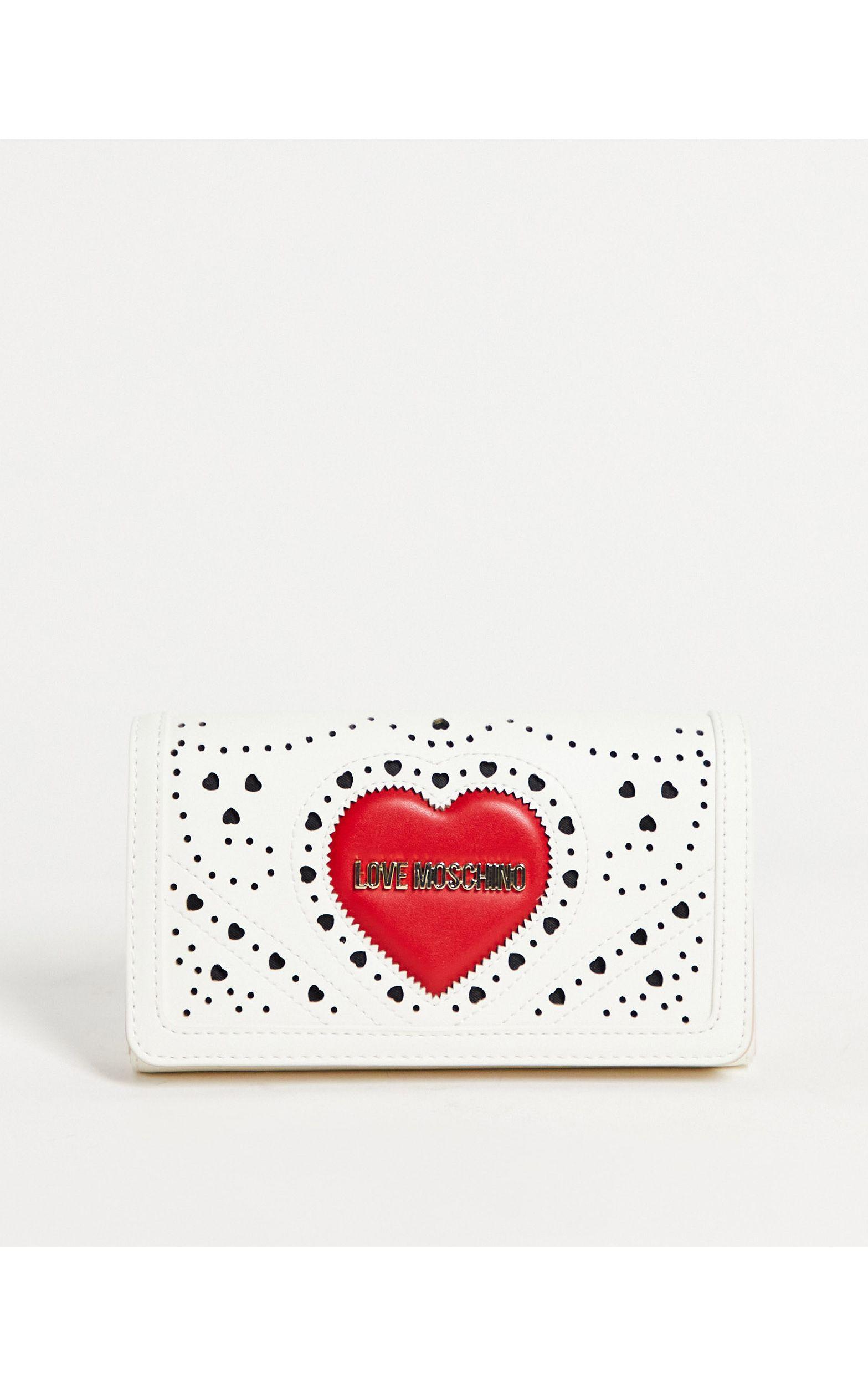 storage gallery Experienced person Portafogli bianco con logo e cuore di Love Moschino in Bianco | Lyst