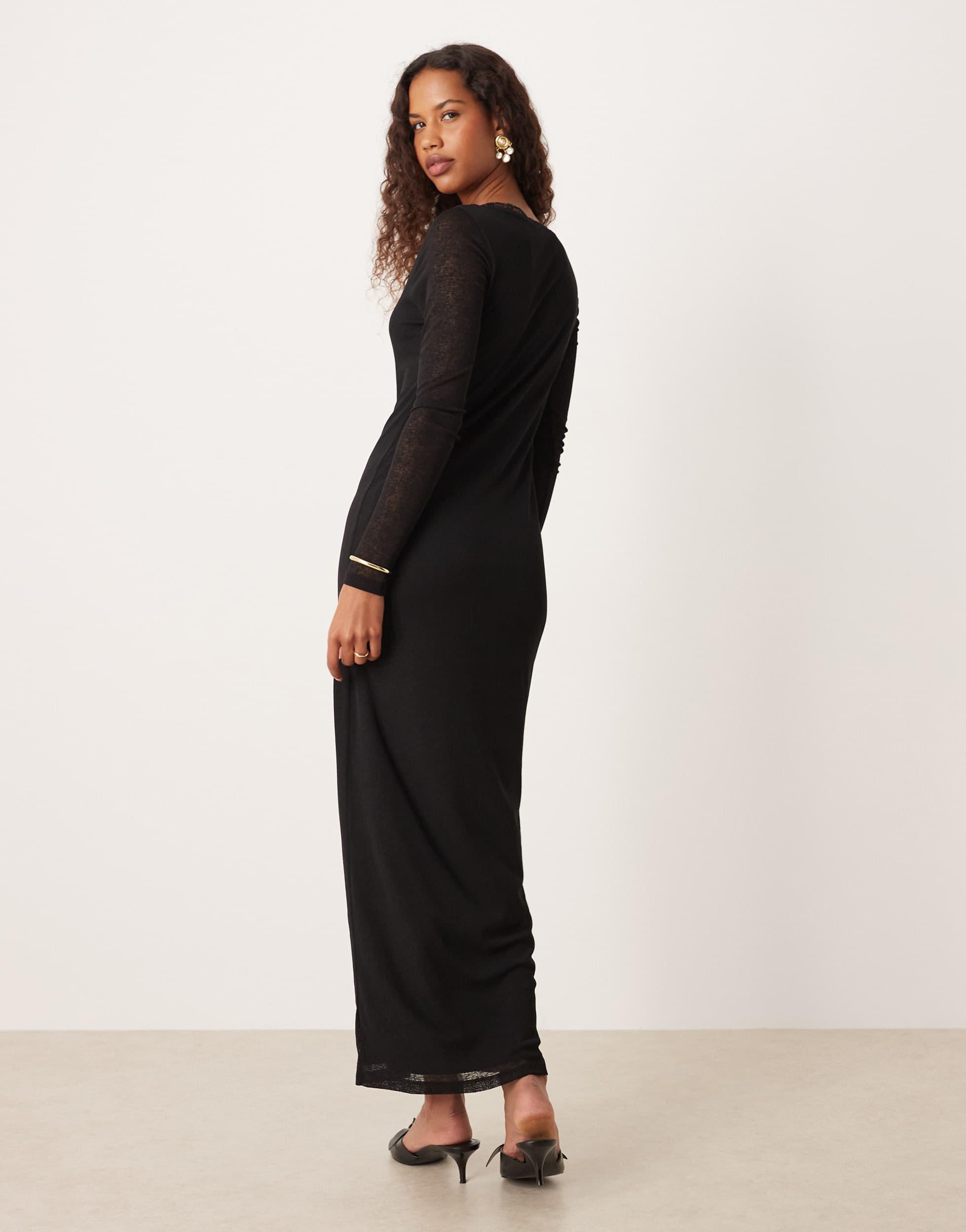 asos dresses black tie ASOS DESIGN tie detail mini dress in black