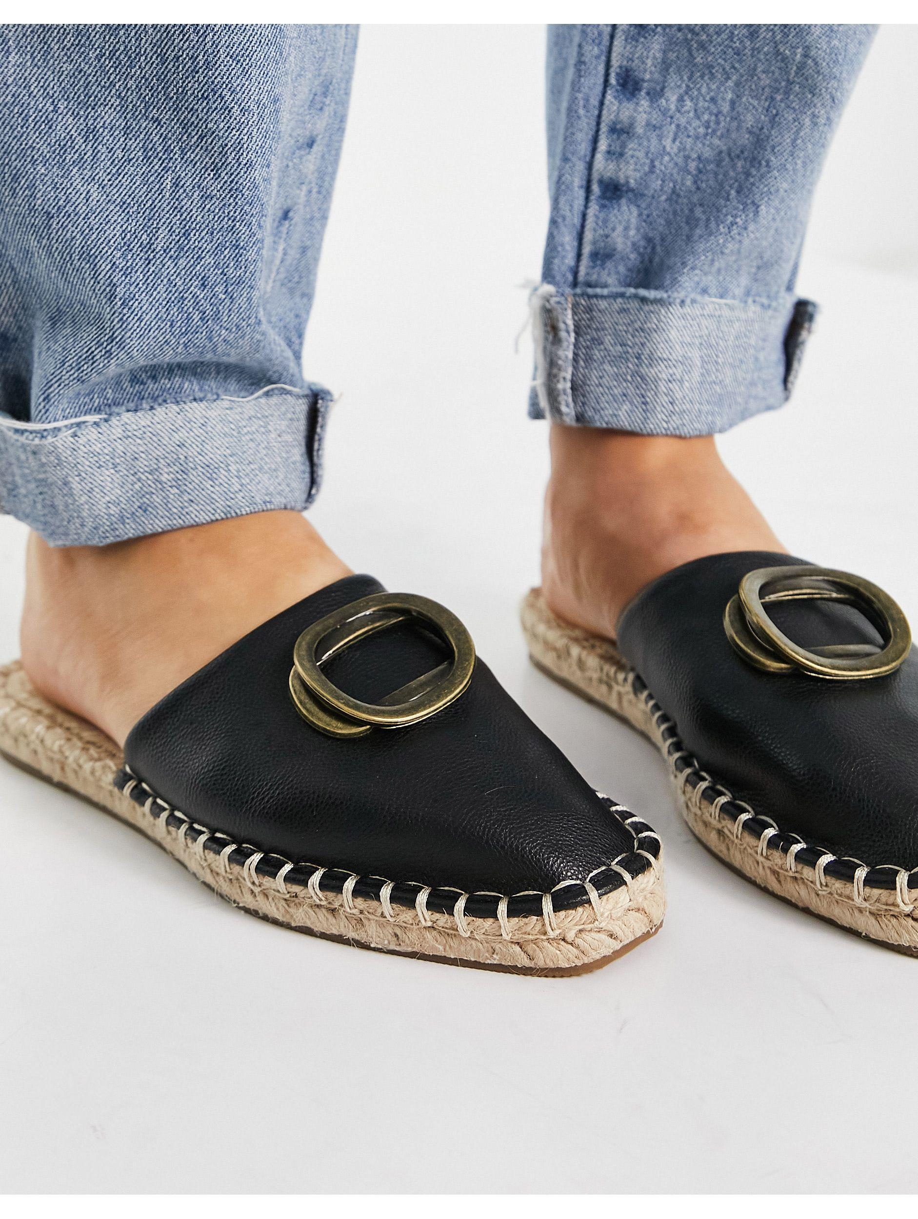 Mules negras tipo alpargatas con herrajes jolene ASOS de color Negro | Lyst