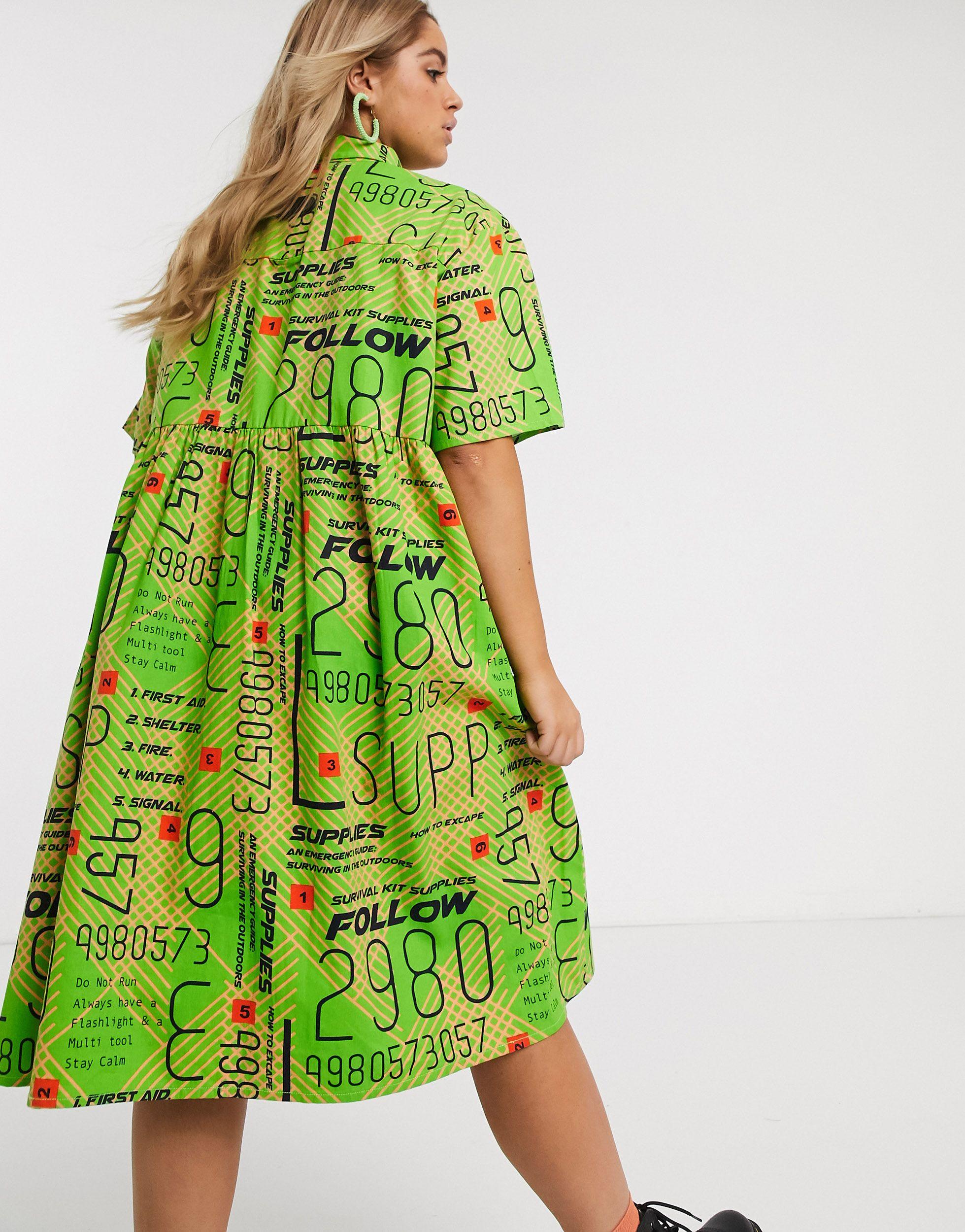 collusion leopard print midi smock dress