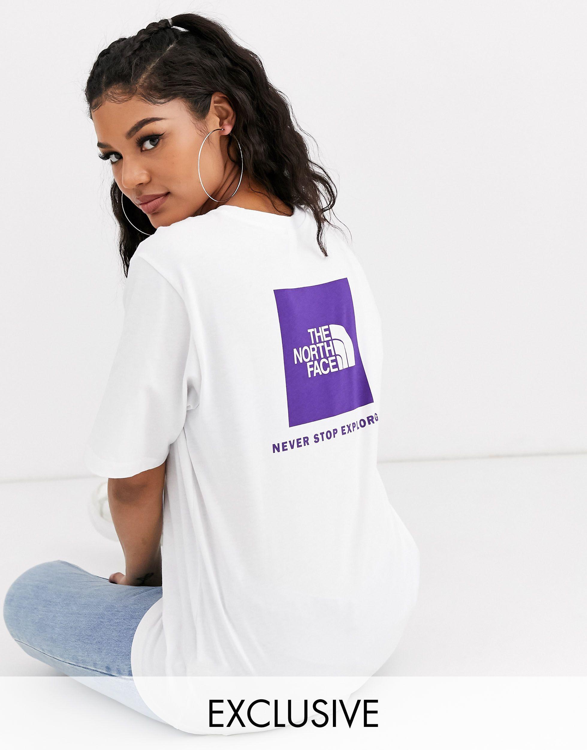 The North Face Boyfriend Red Box T Shirt In White Lyst