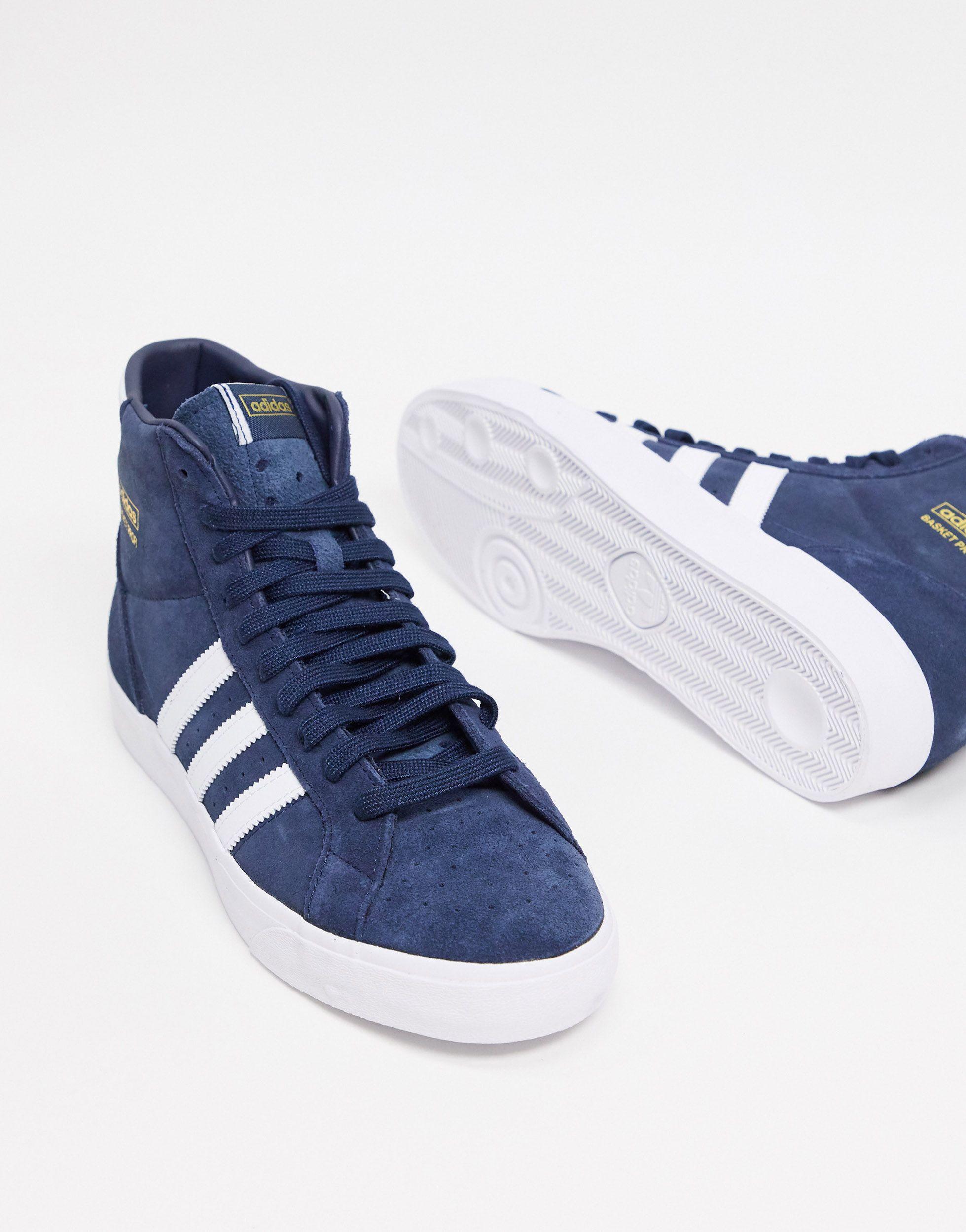 adidas Originals Suede Basket Profi in Navy/White/Gold Metallic (Blue) for  Men | Lyst