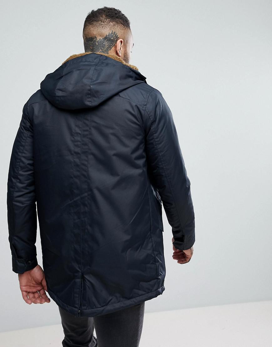 navy borg lined coach jacket