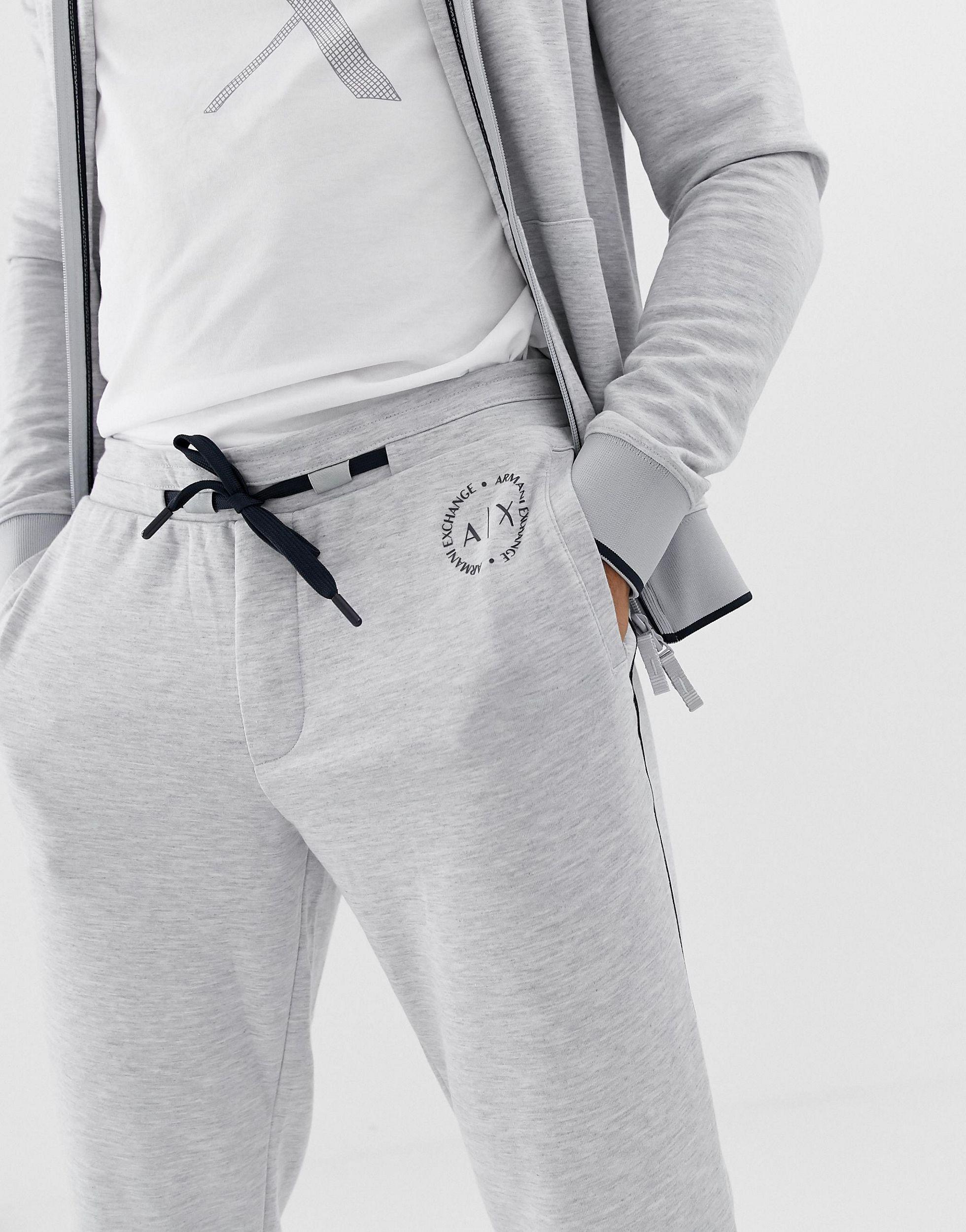 Armani Exchange Denim Logo Sweat joggers in Grey (Grey) for Men Lyst
