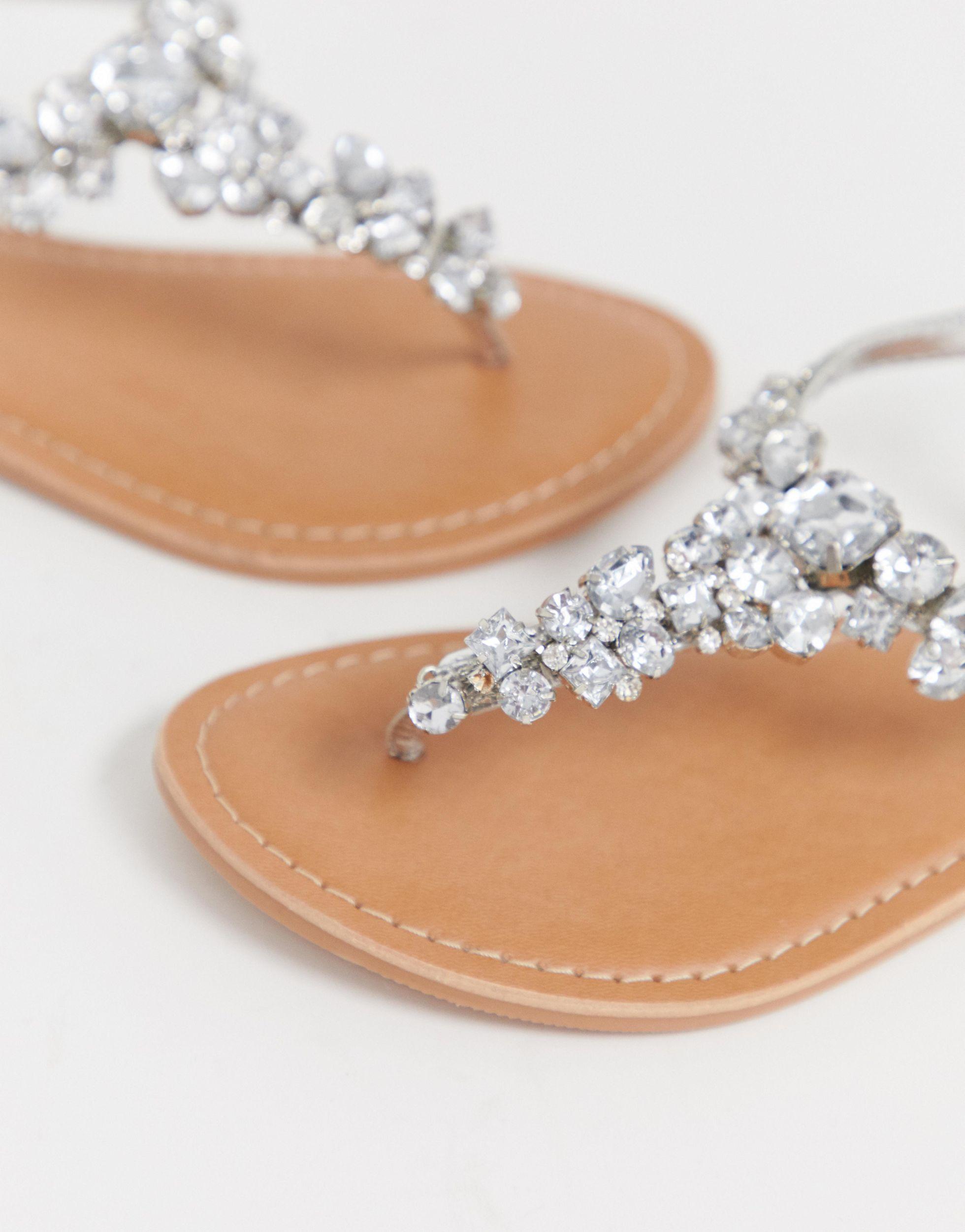 silver flat sandals wide fit