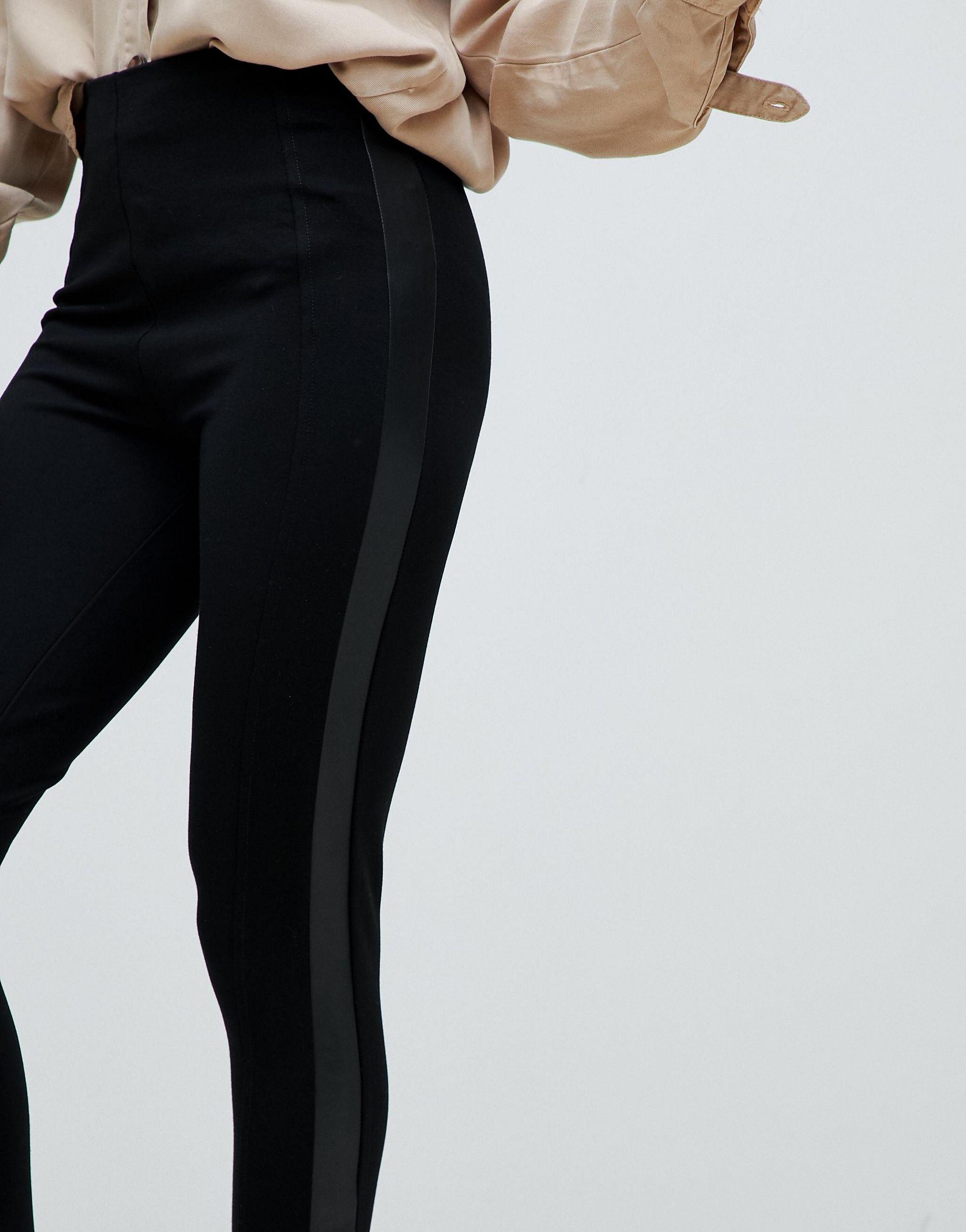 Stradivarius Denim Legging With Faux 
