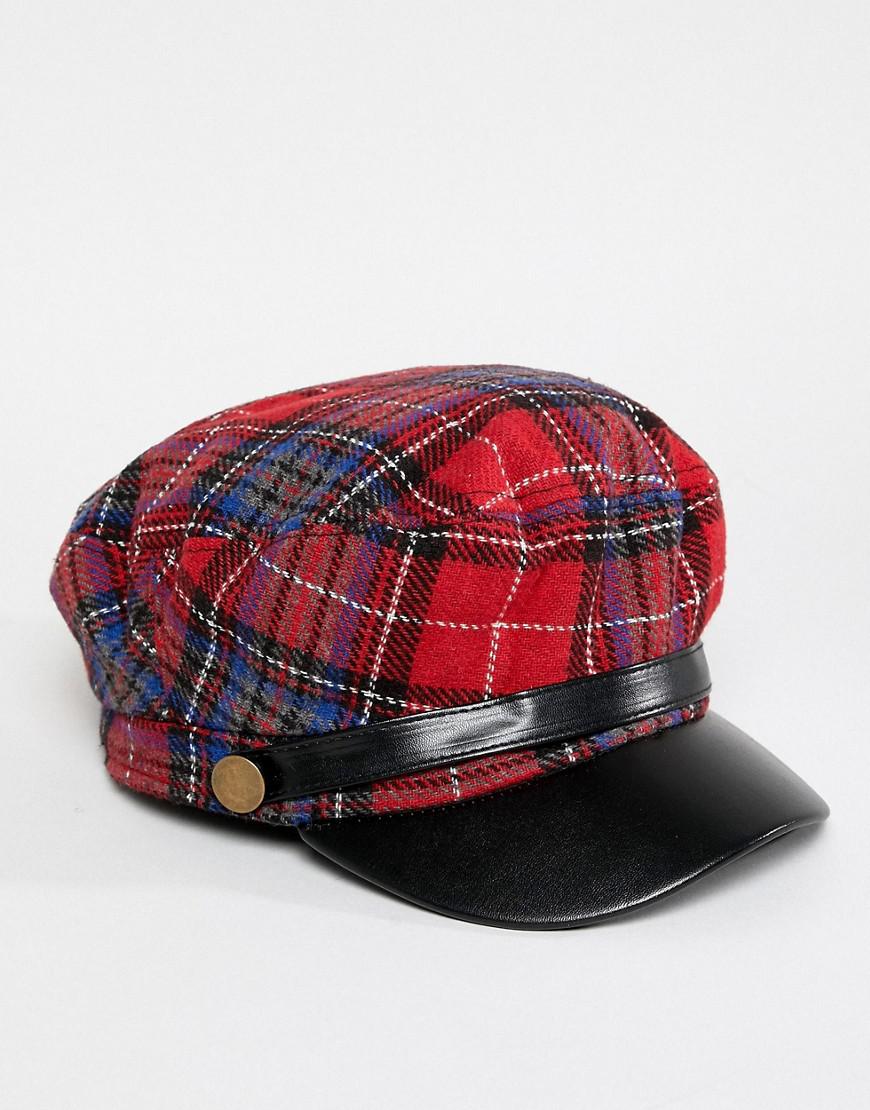 Ulilaclya Red Plaid Baker Boy Hat | Lyst