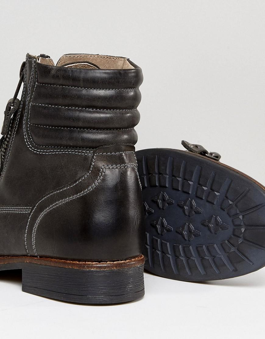 Steve Madden Prive Leather Boots In Black for Men - Lyst