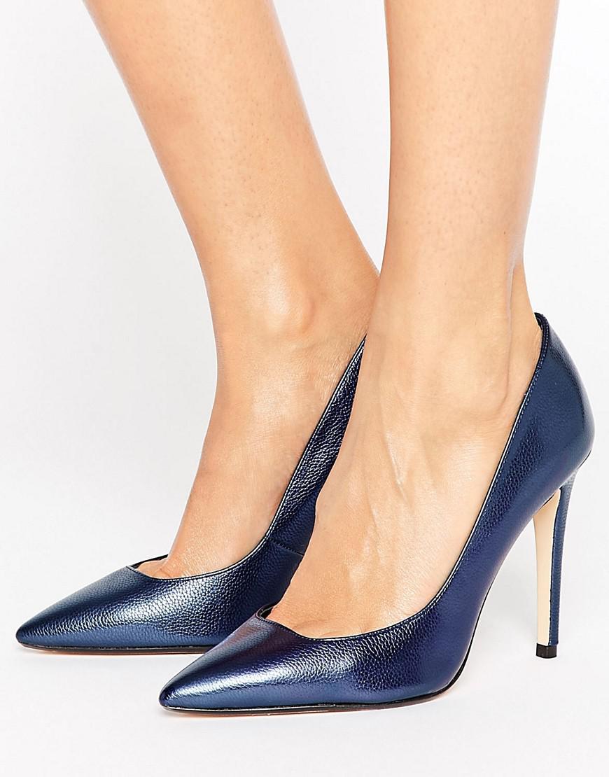 Dune Pointed Toe High Heel Court Shoe in Navy (Blue) - Lyst