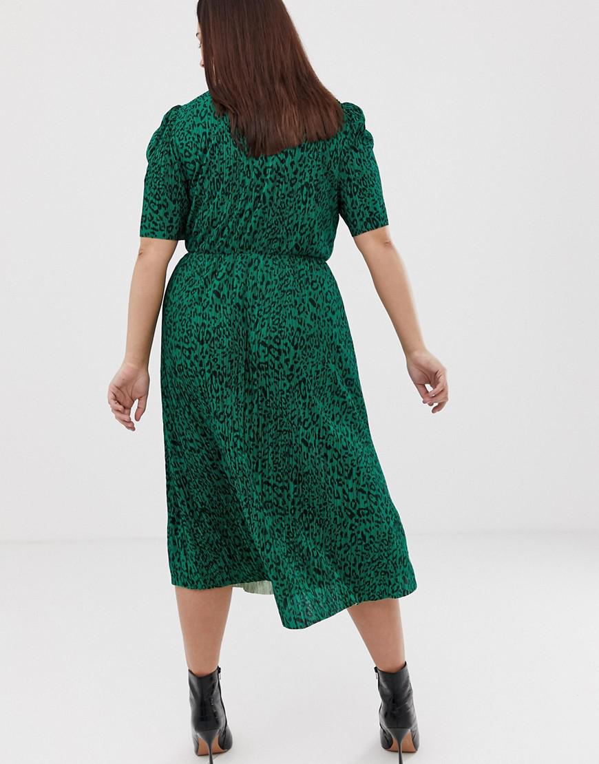 asos green animal print dress